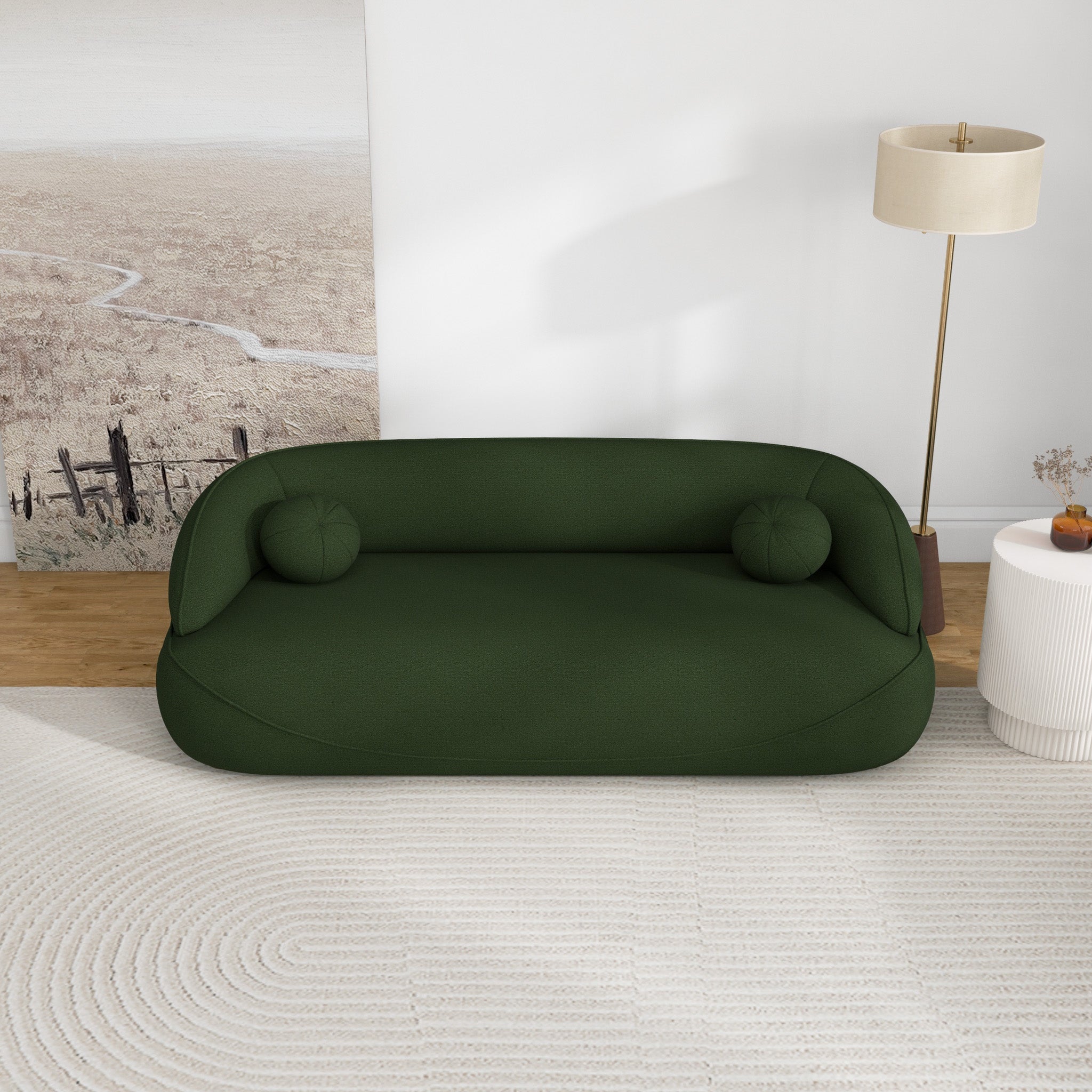 Brody Sofa Dark Green Boucle