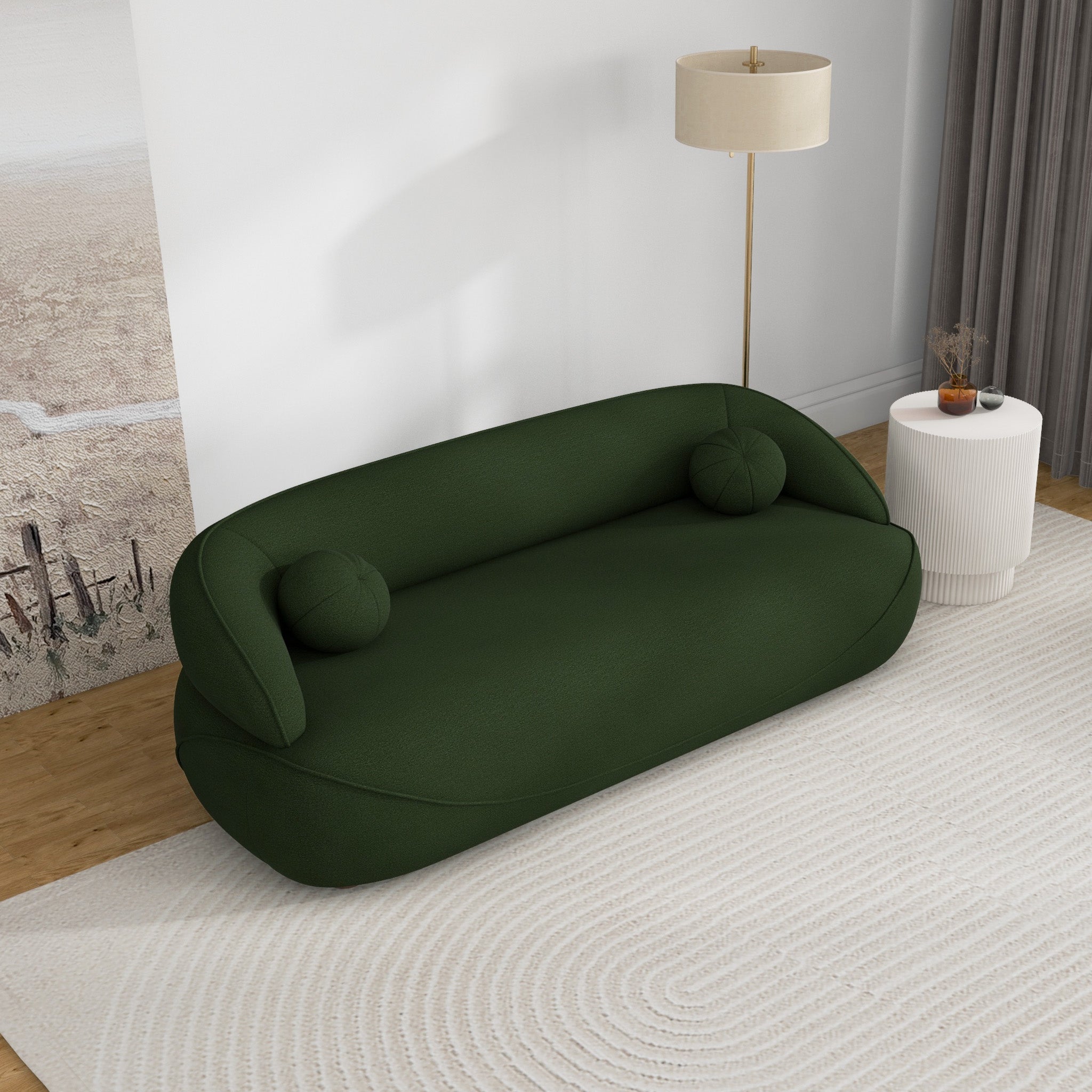 Brody Sofa Dark Green Boucle