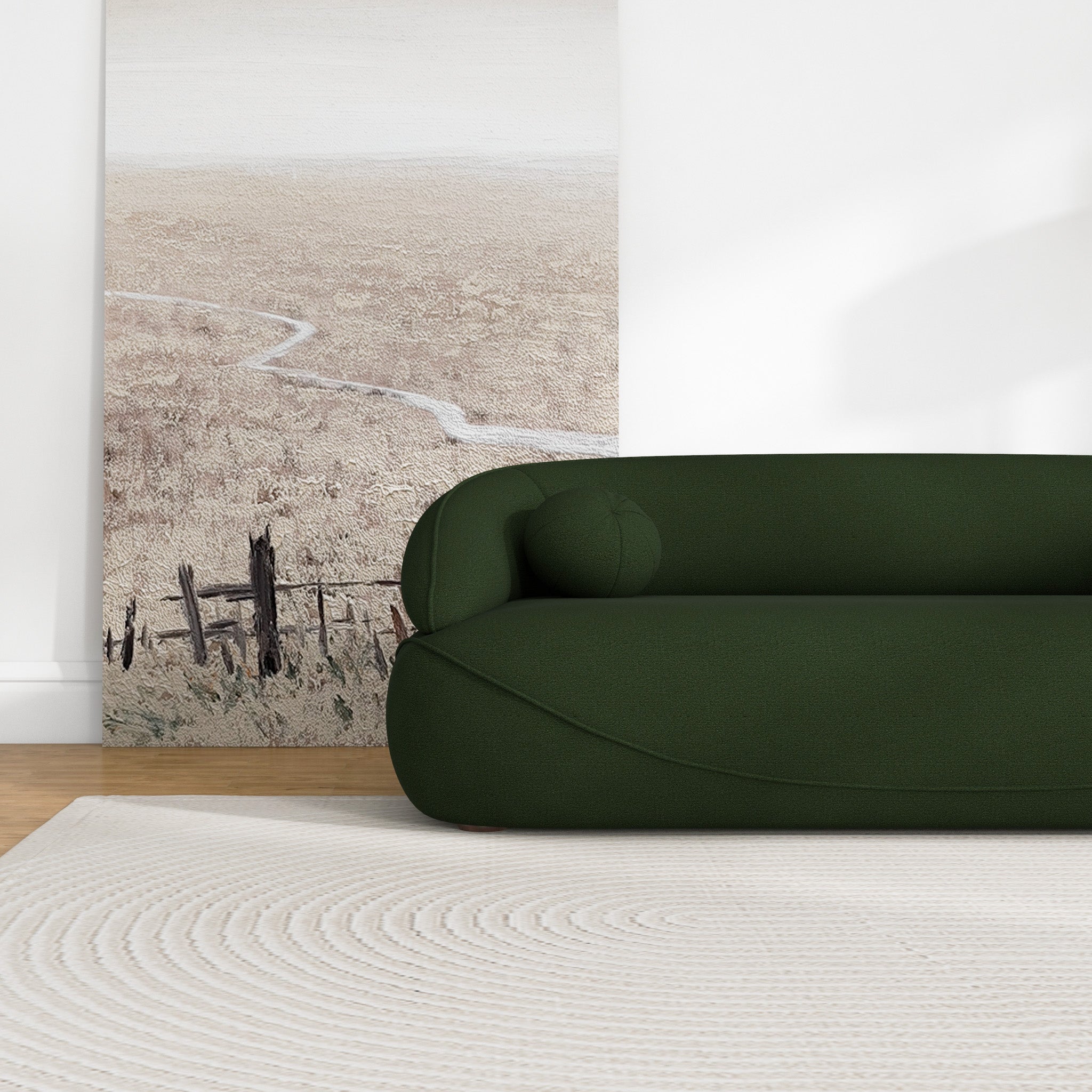 Brody Sofa Dark Green Boucle