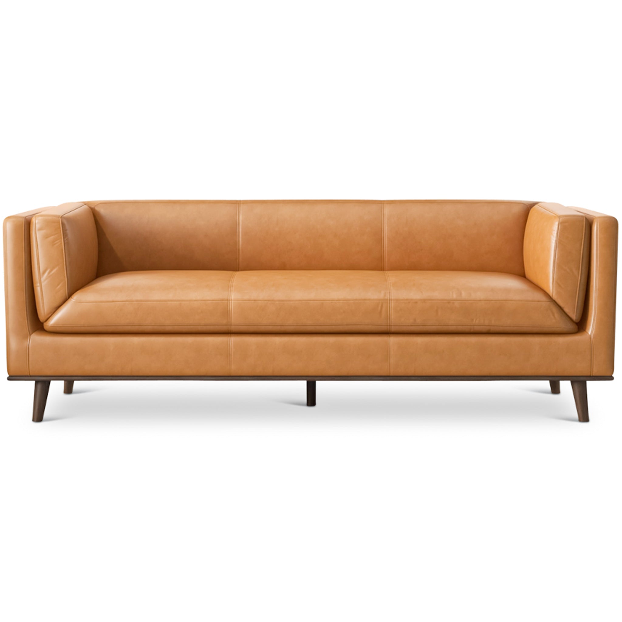 Brooklyn Tan Leather Sofa Couch