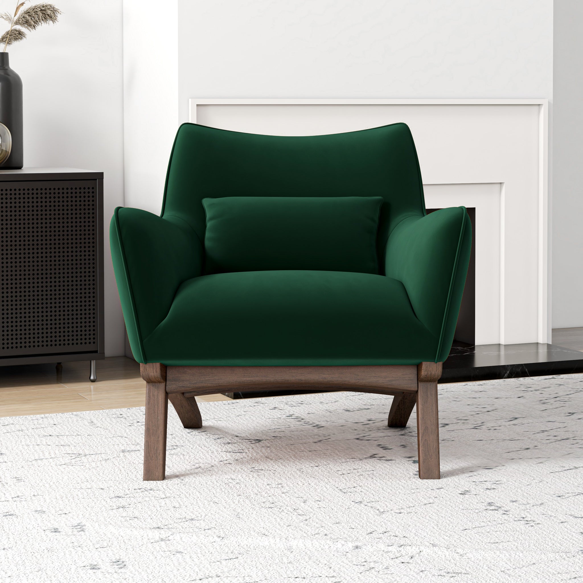 Casper Lounge Chair Dark Green Velvet