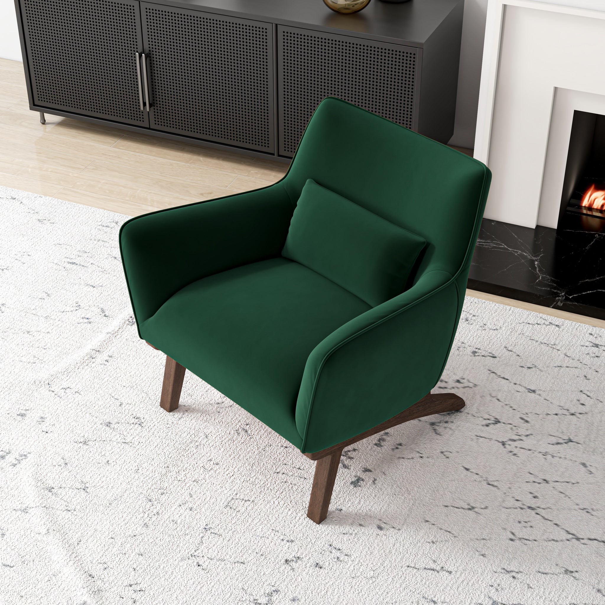 Casper Lounge Chair Dark Green Velvet