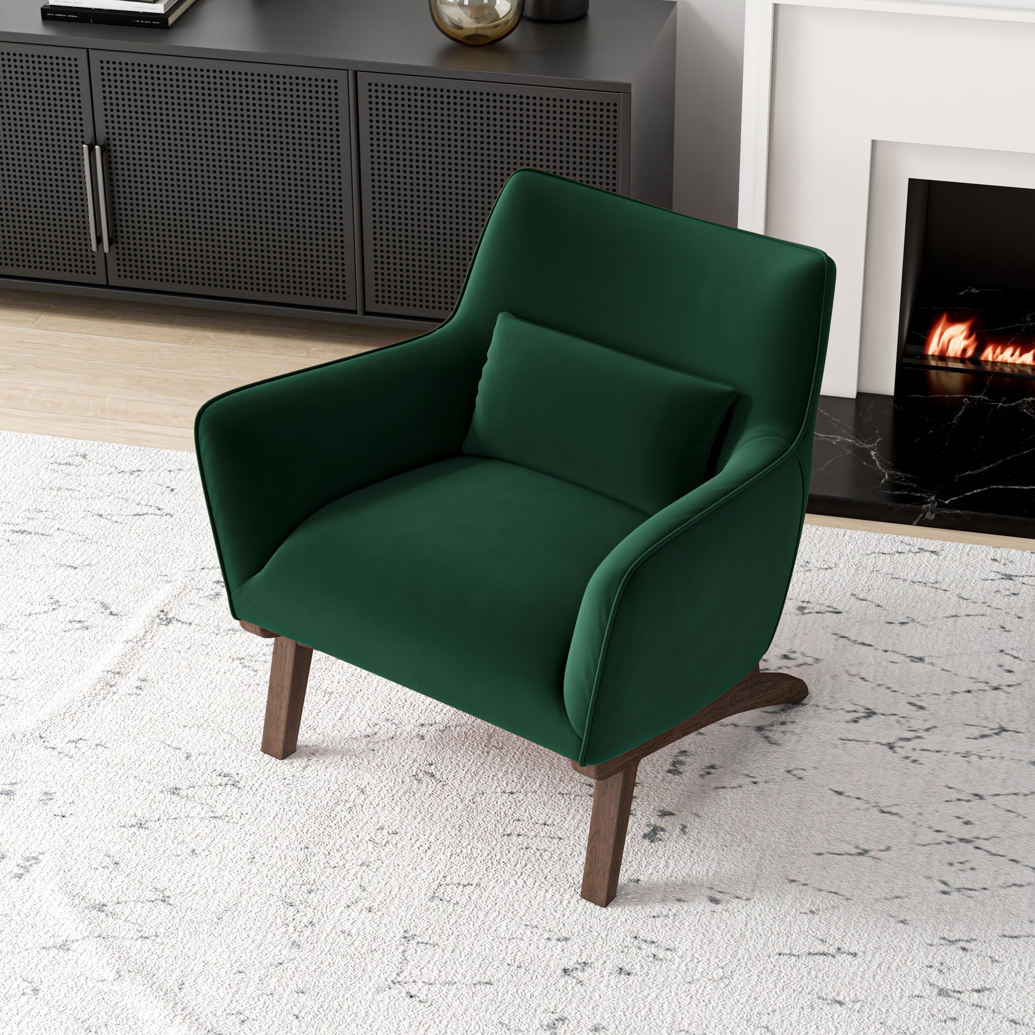 Casper Lounge Chair Dark Green Velvet