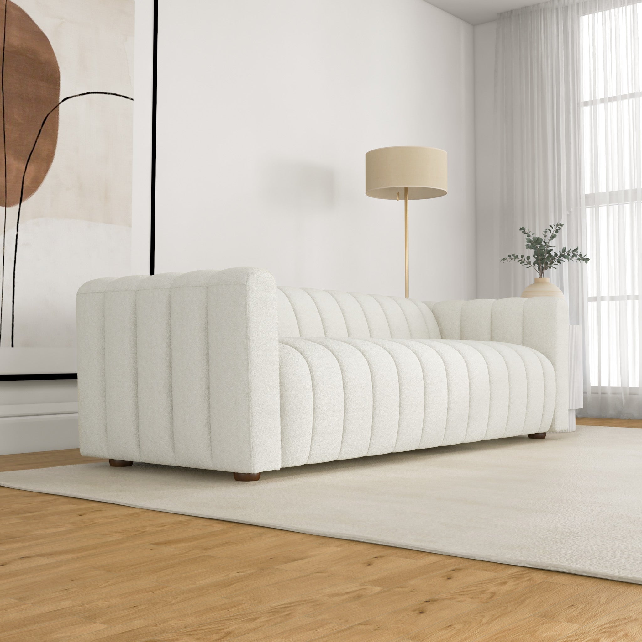 Clara White Boucle Sofa