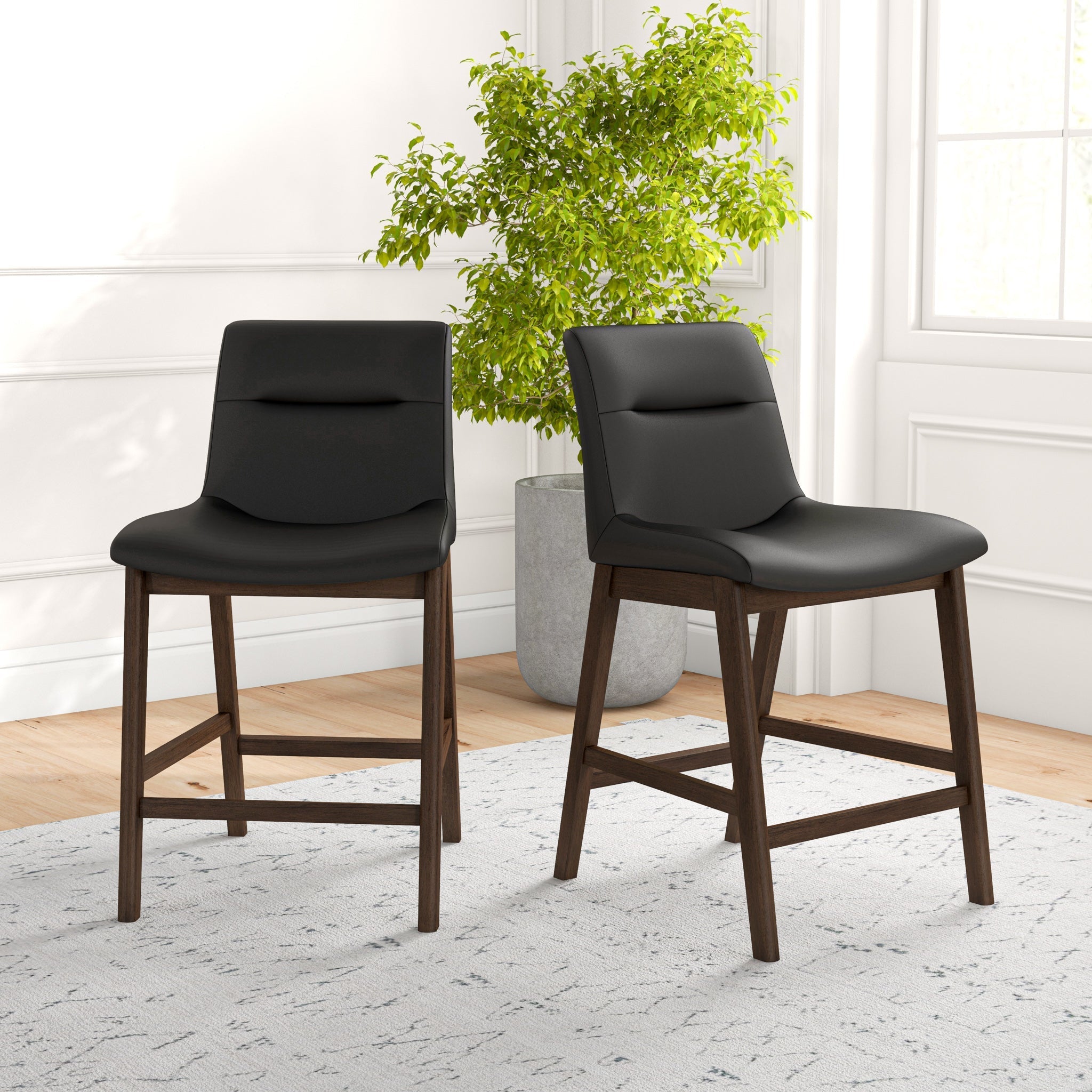 Danilo Counter Stool Black Leather