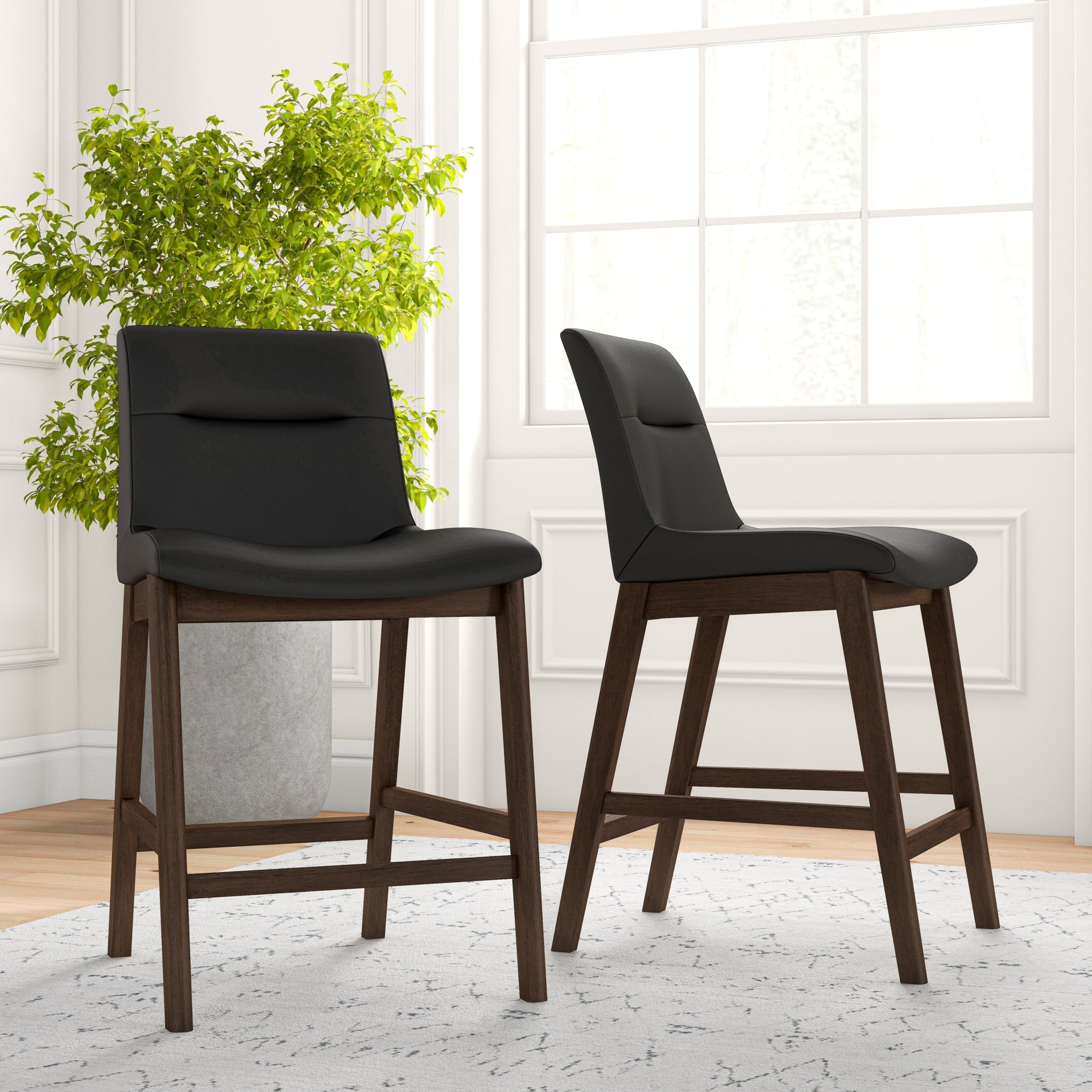 Danilo Counter Stool Black Leather