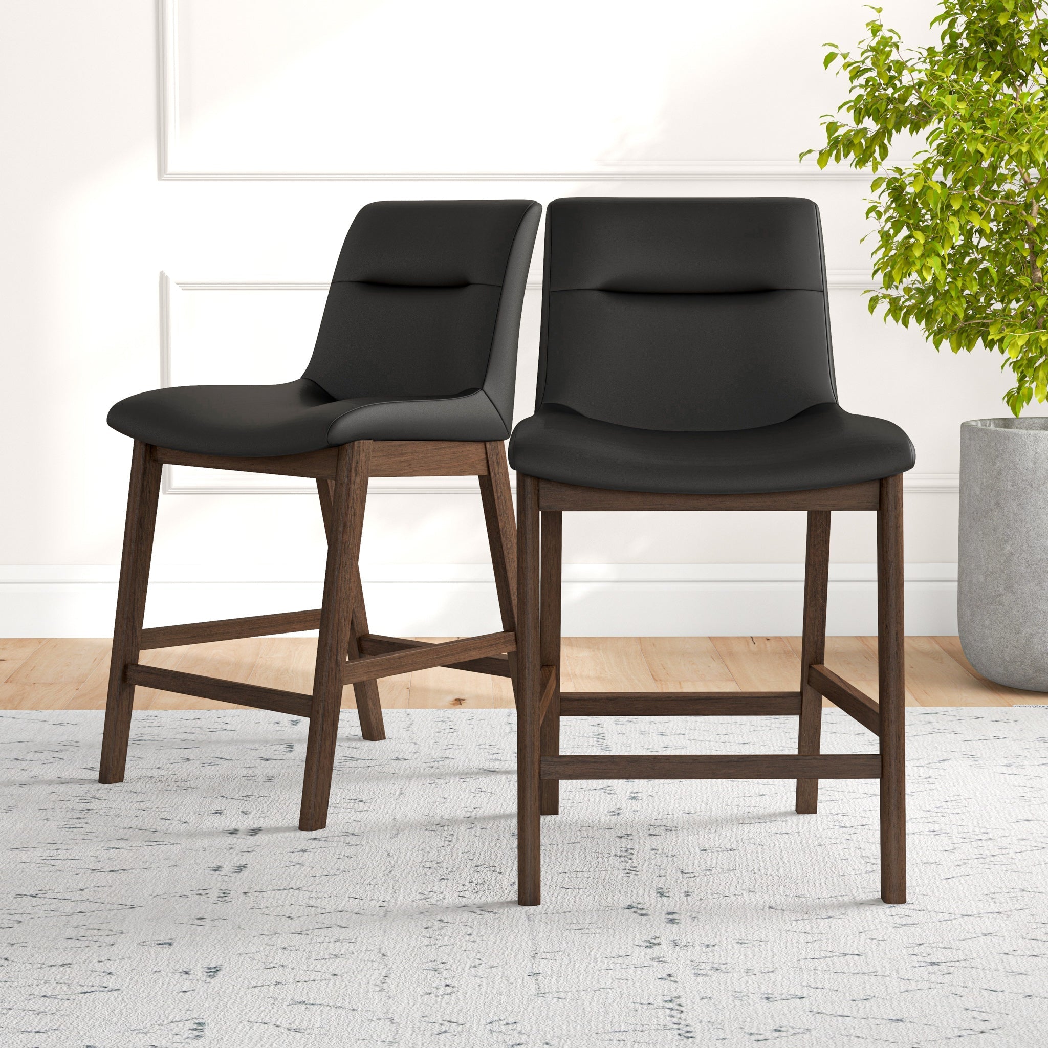 Danilo Counter Stool Black Leather