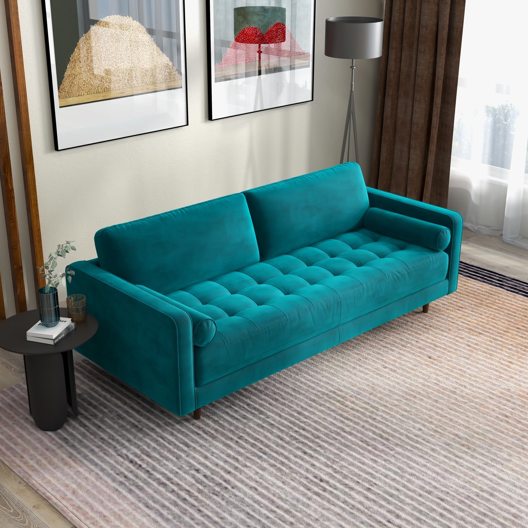 Daphne Sofa Teal Velvet