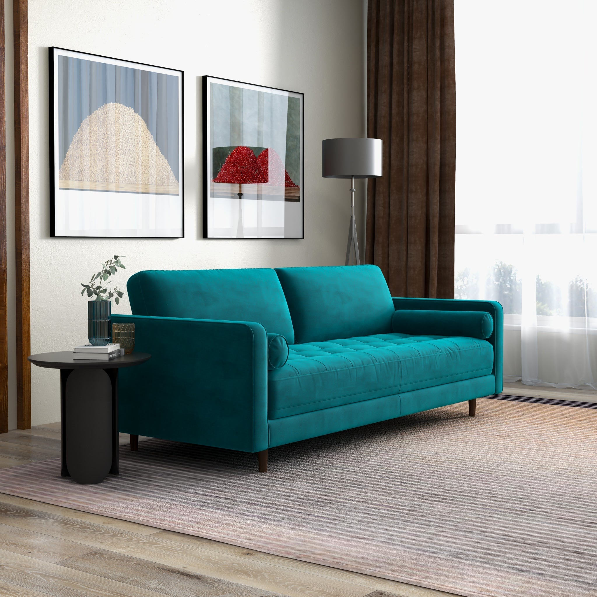 Daphne Sofa Teal Velvet