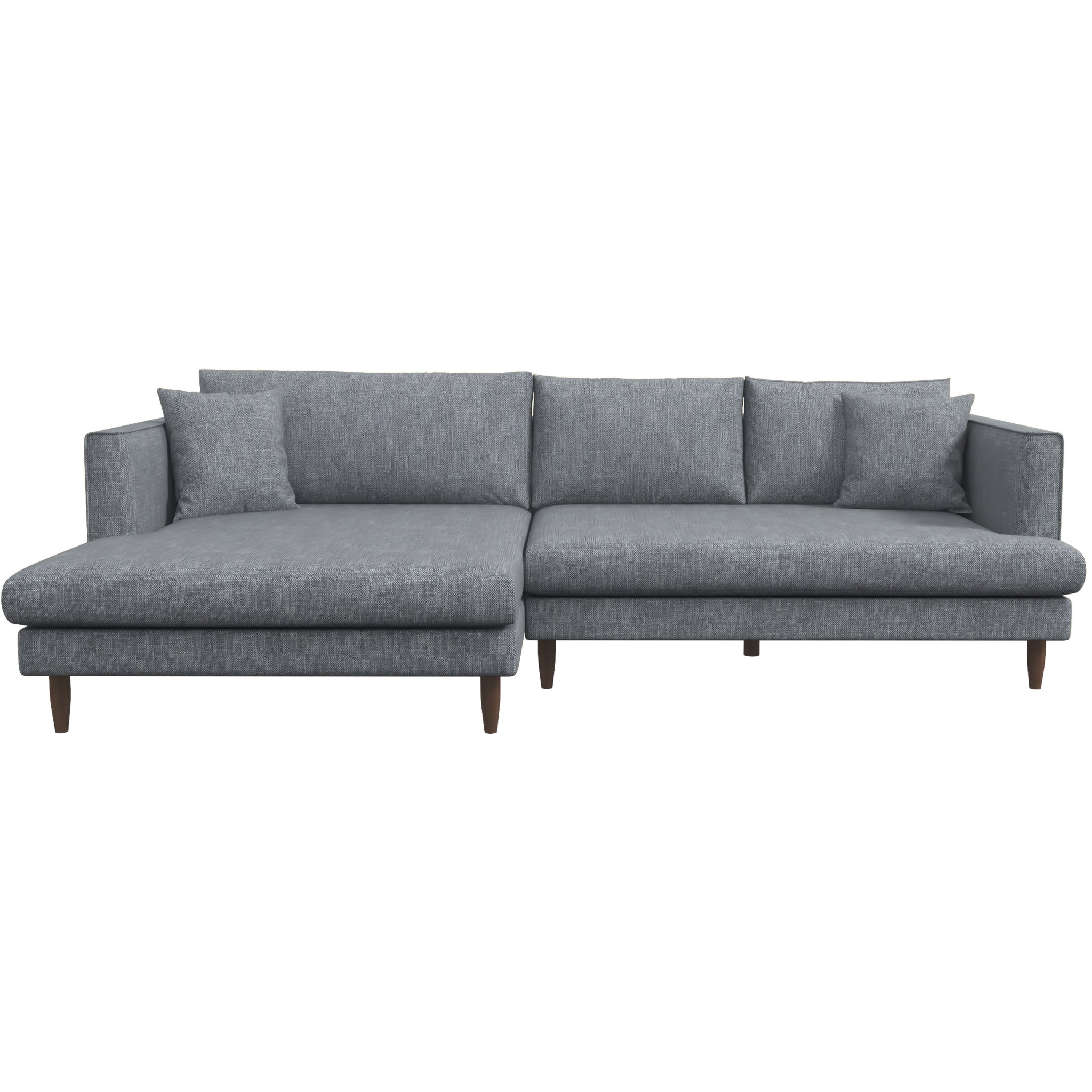 Delano Sectional Sofa Grey Linen Left Facing Chaise