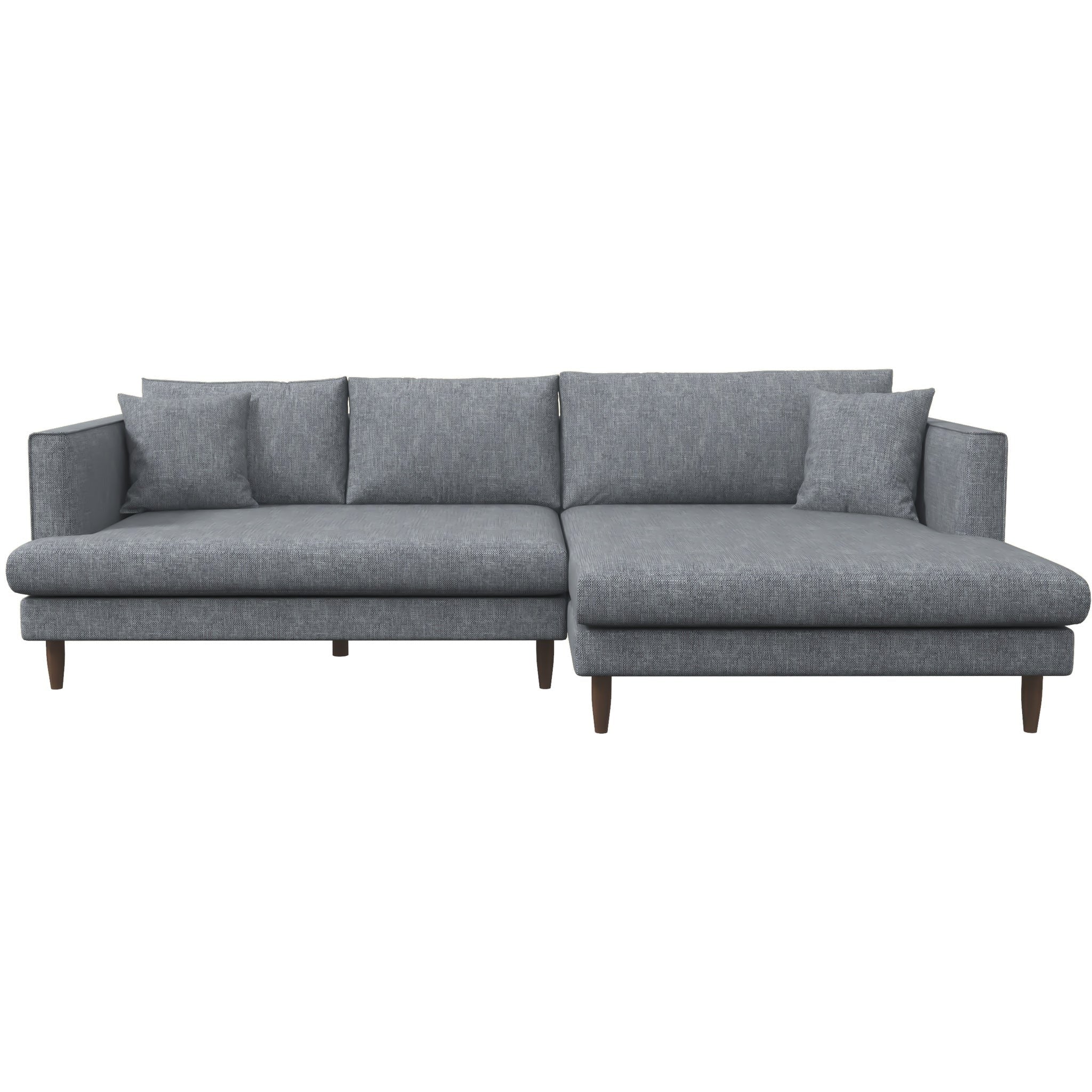 Delano Sectional Sofa Grey Linen Right Facing Chaise