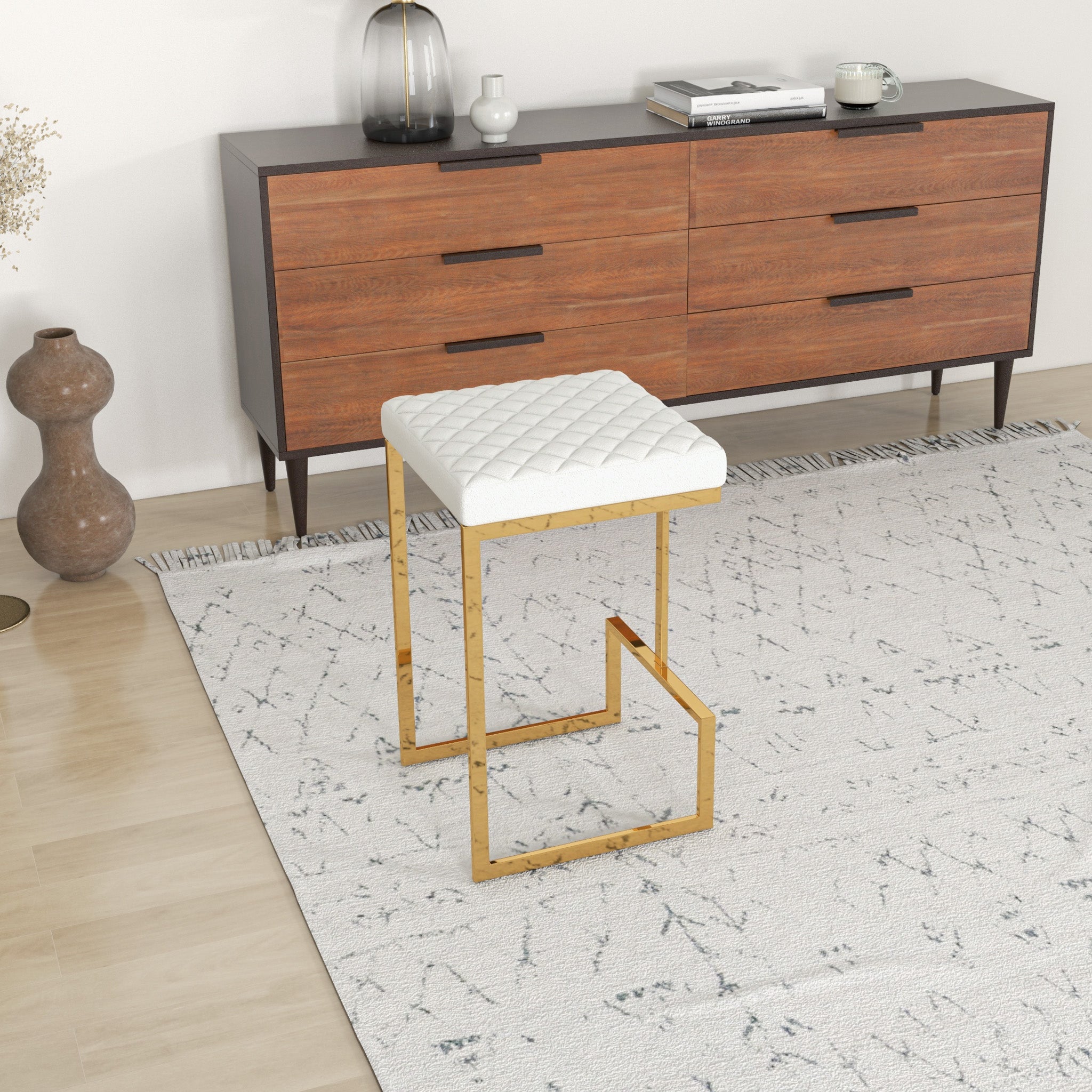 Felicia Counter Stool Beige Boucle