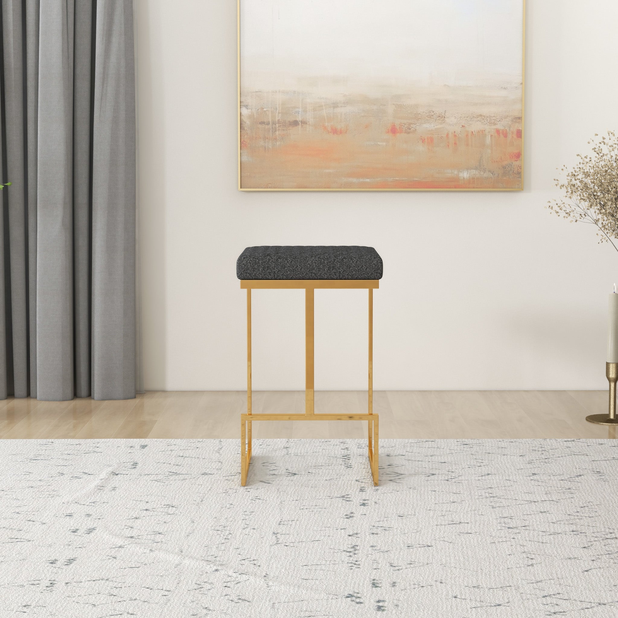 Felicia Counter Stool Grey Boucle