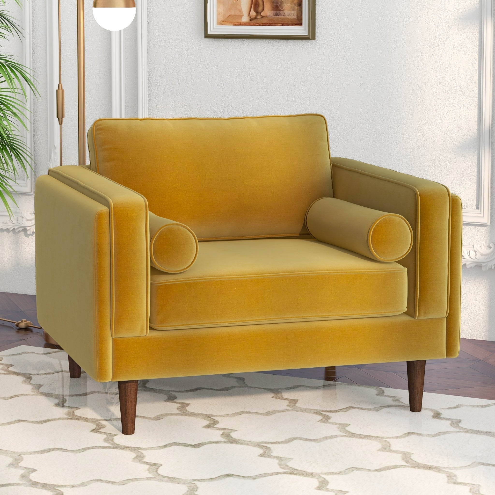 Fordham Gold Velvet Lounge Chair