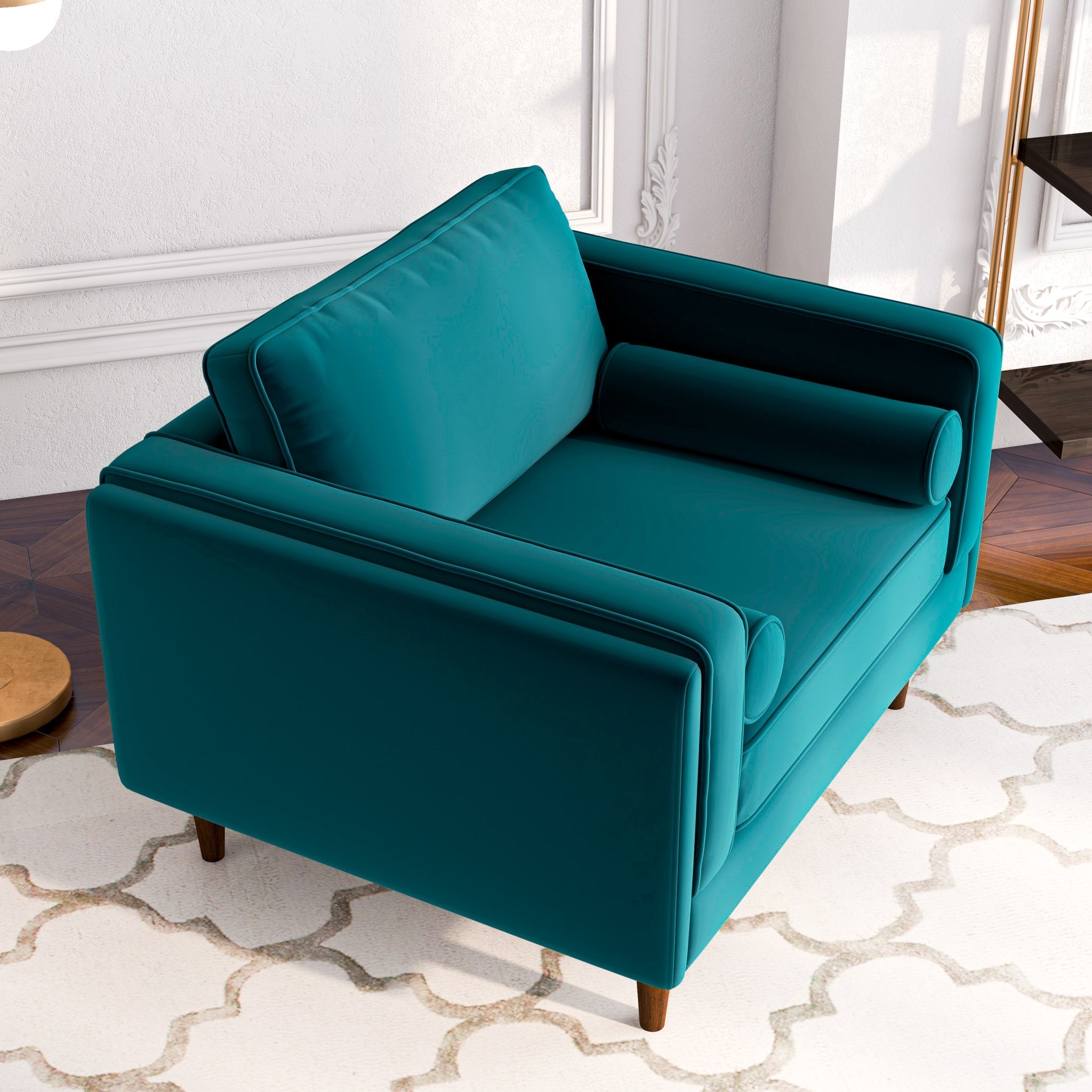 Fordham Lounge Chair Teal Velvet