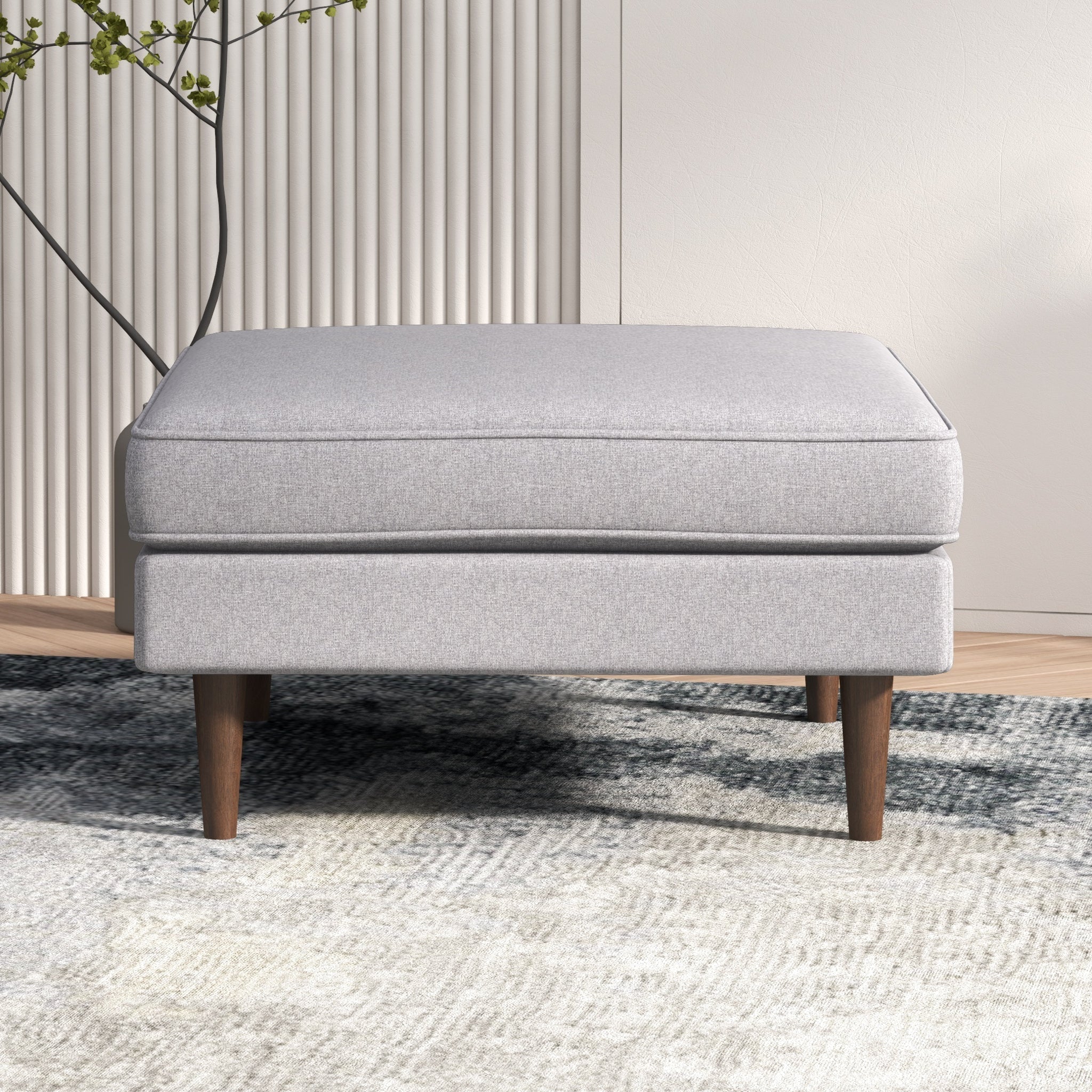 Fordham Ottoman Light Gray Fabric