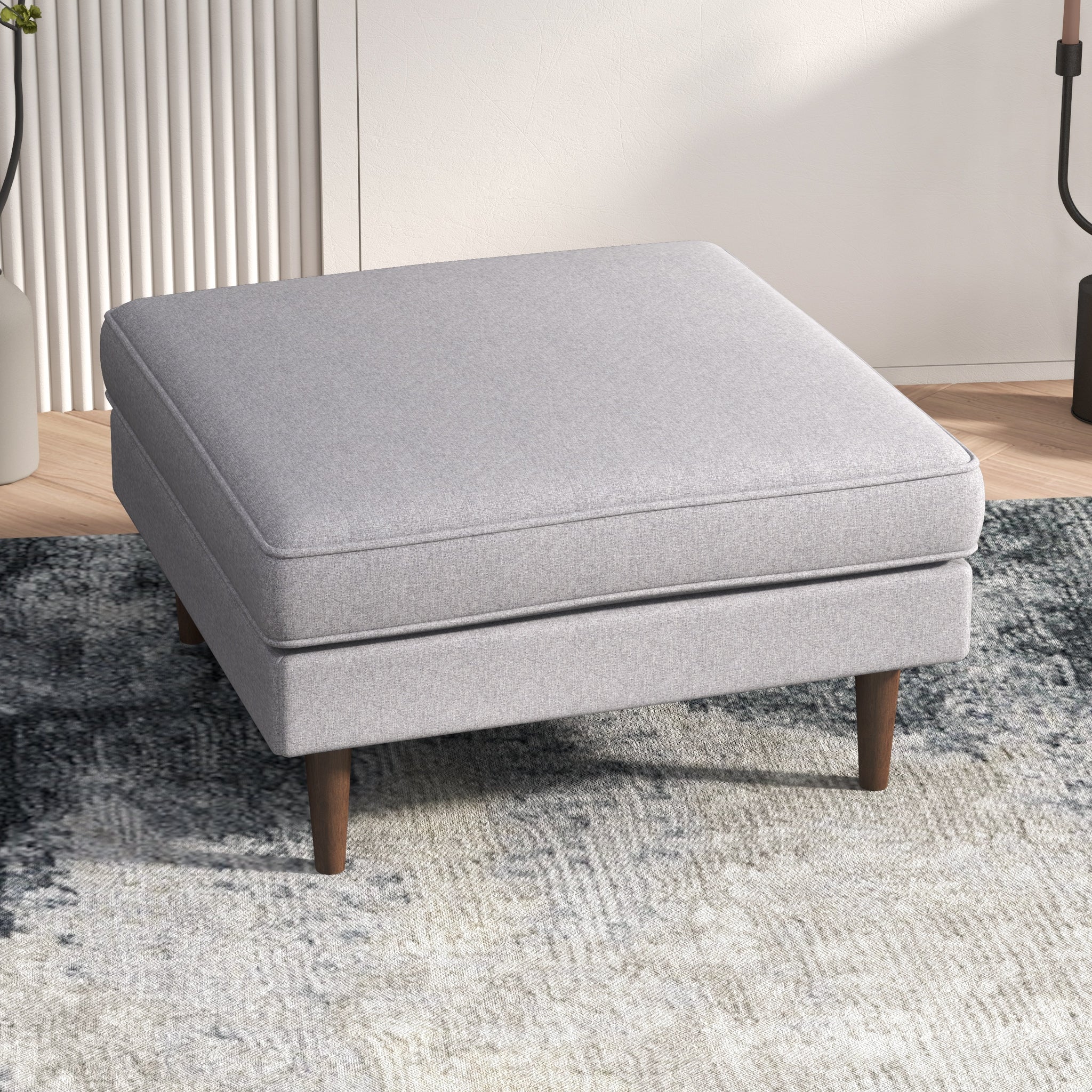 Fordham Ottoman Light Gray Fabric