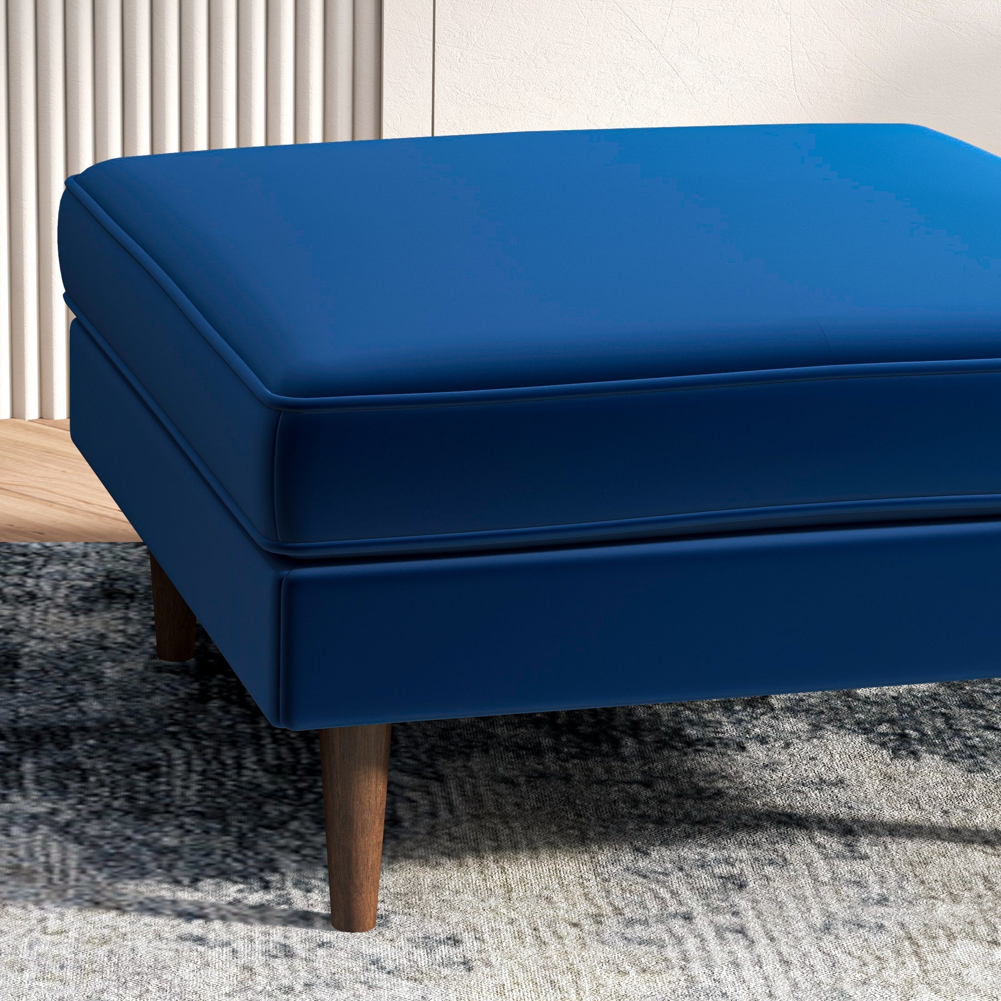 Fordham Ottoman Blue Velvet