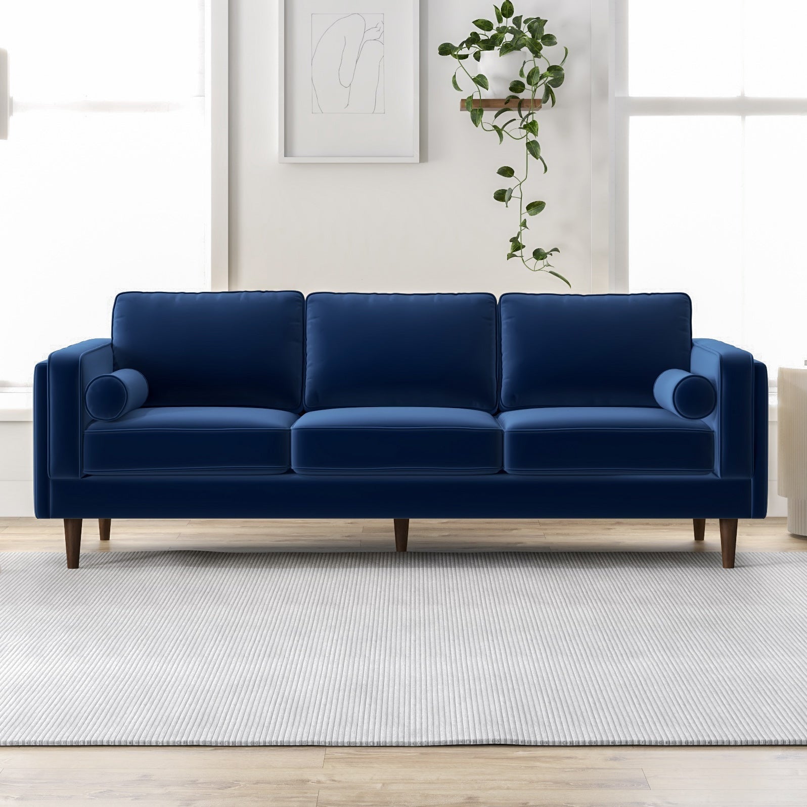 Fordham Sofa Navy Blue Velvet