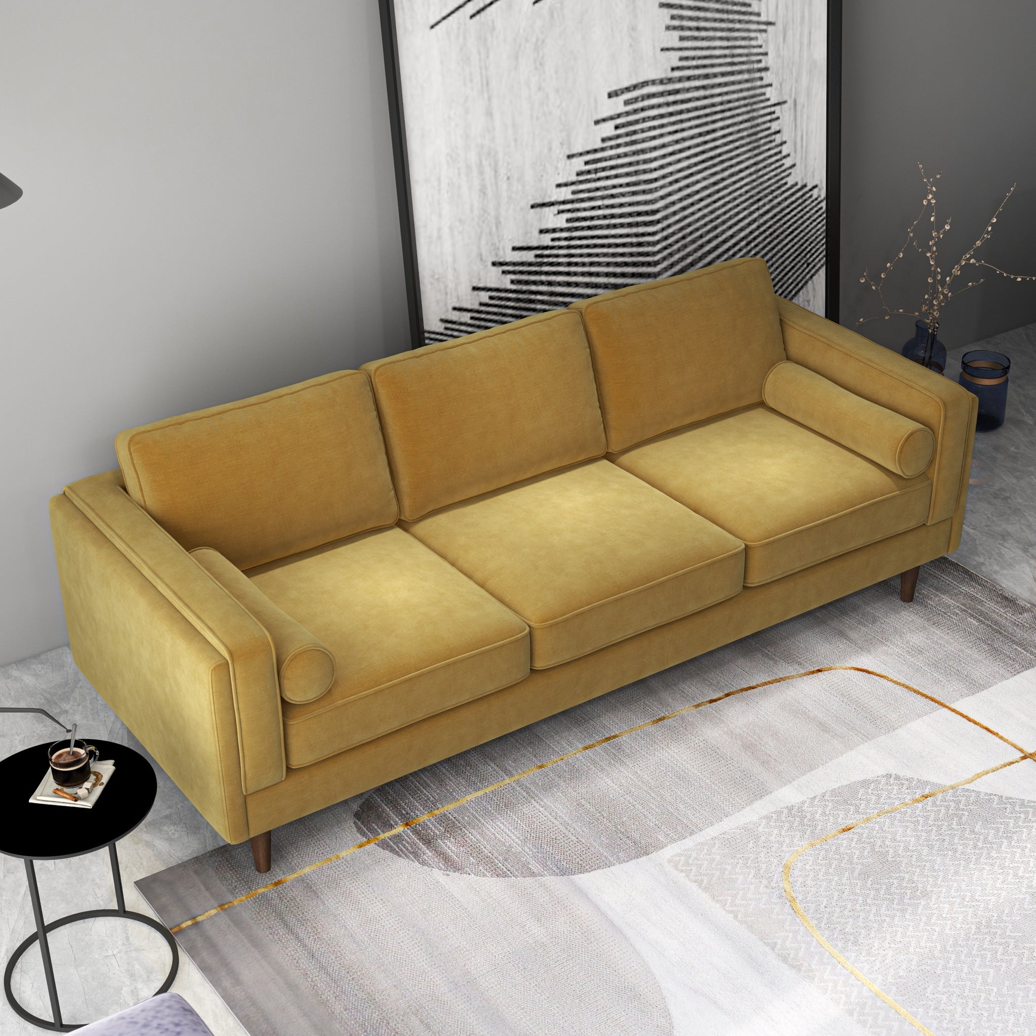 Fordham Sofa Gold Velvet