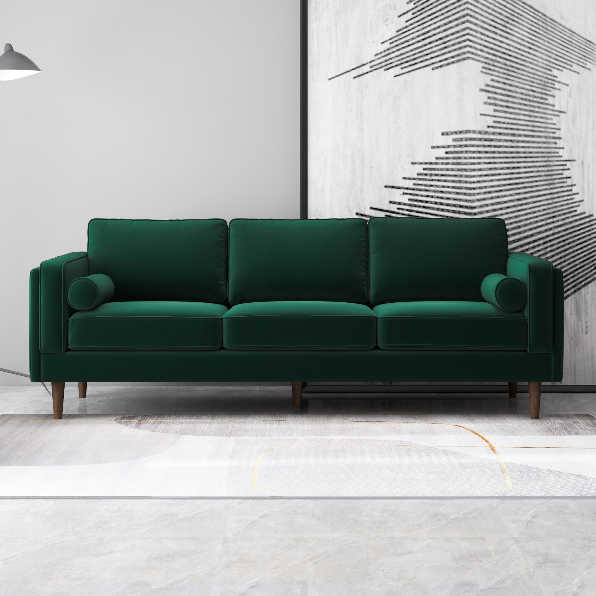 Fordham Sofa Dark Green Velvet