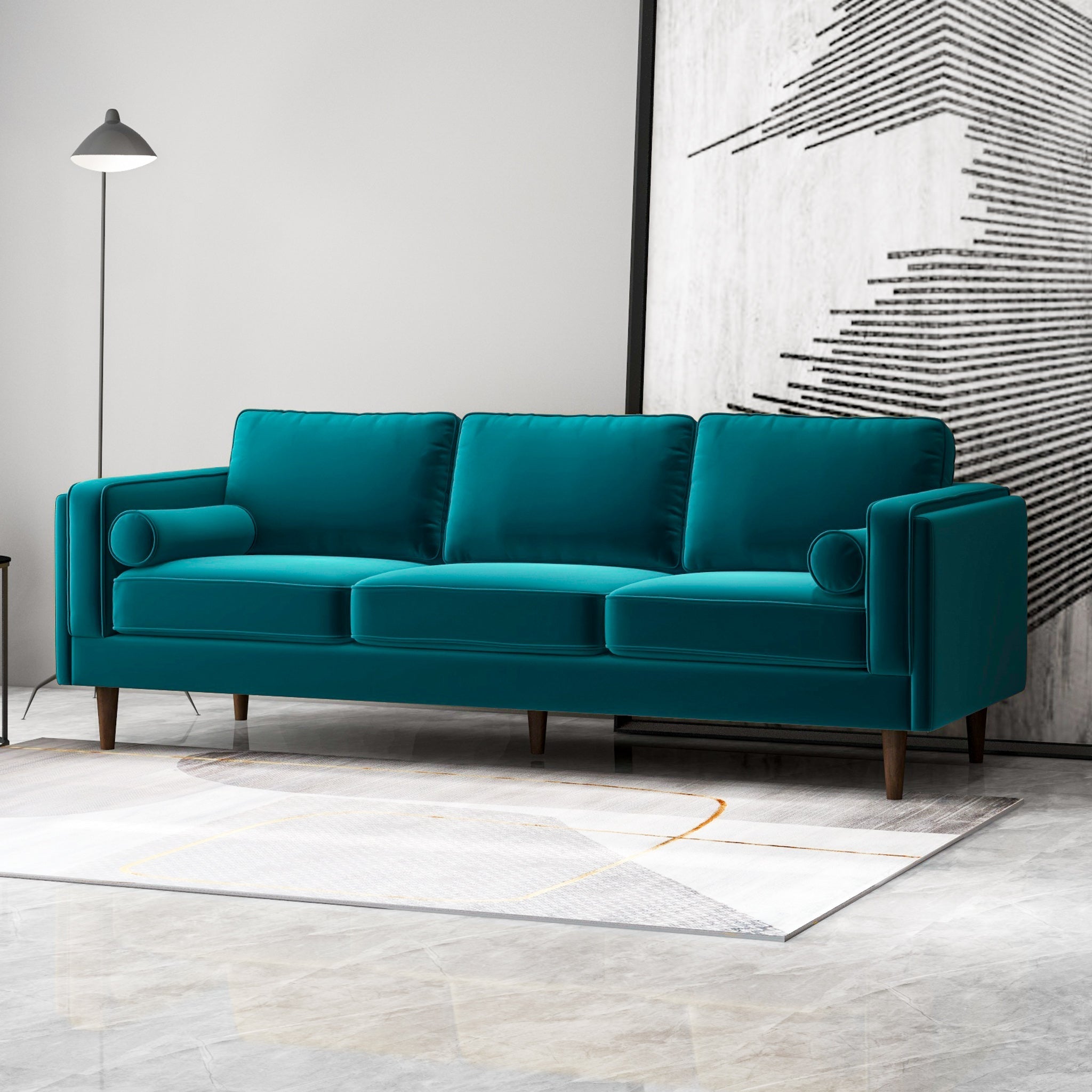 Fordham Sofa Teal Velvet