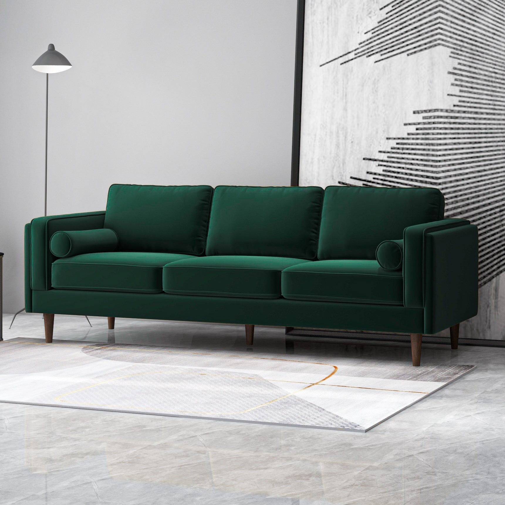 Fordham Sofa Dark Green Velvet