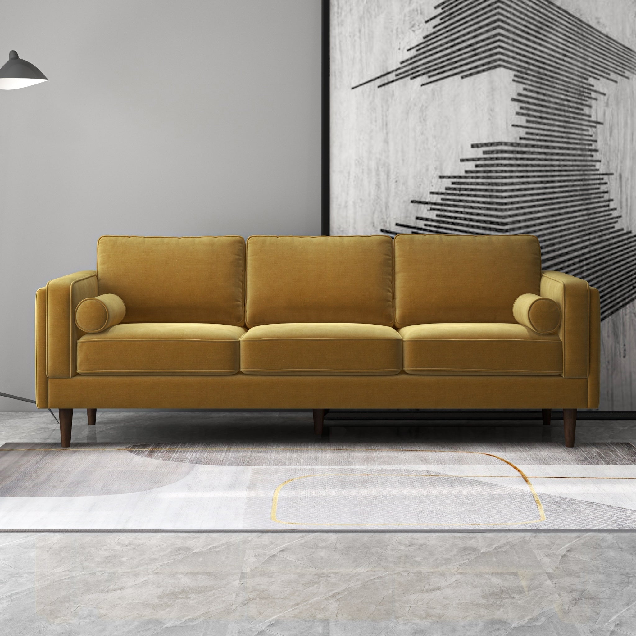 Fordham Sofa Gold Velvet