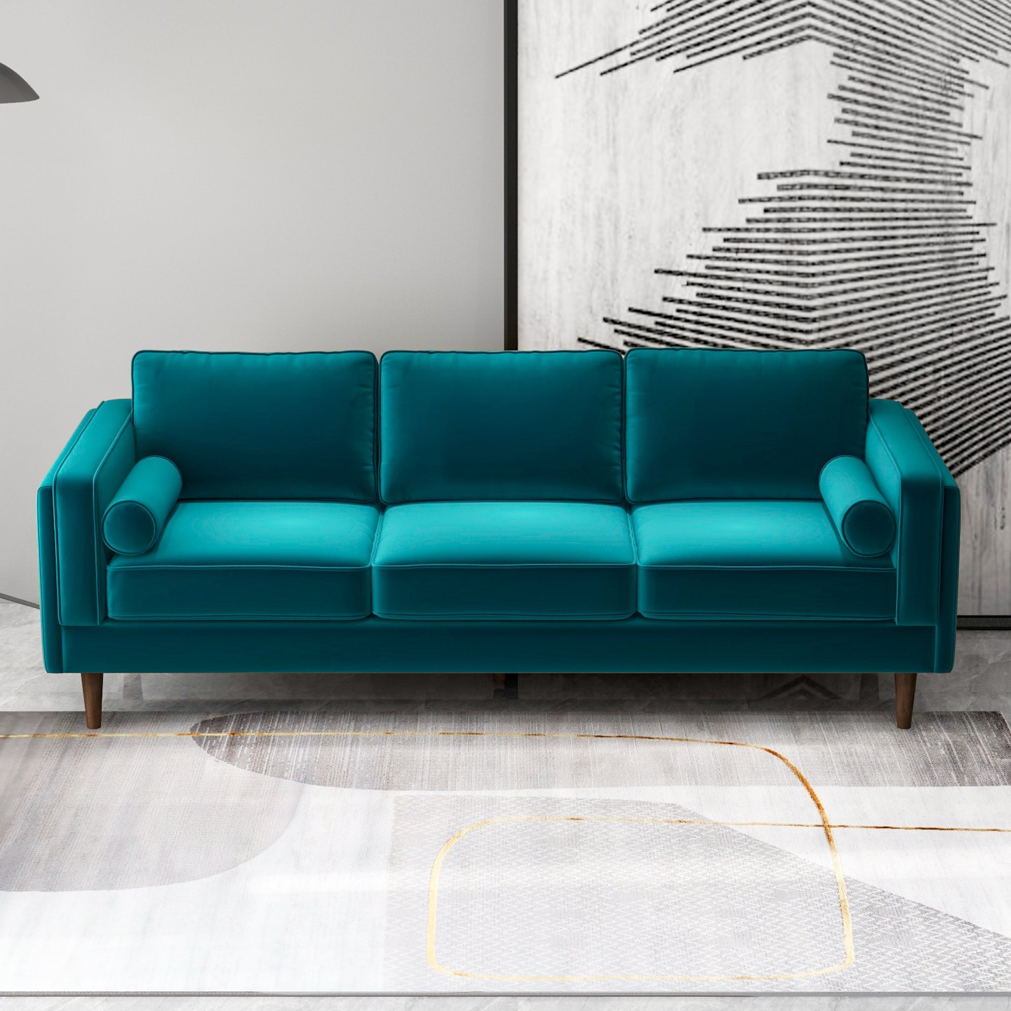 Fordham Sofa Teal Velvet