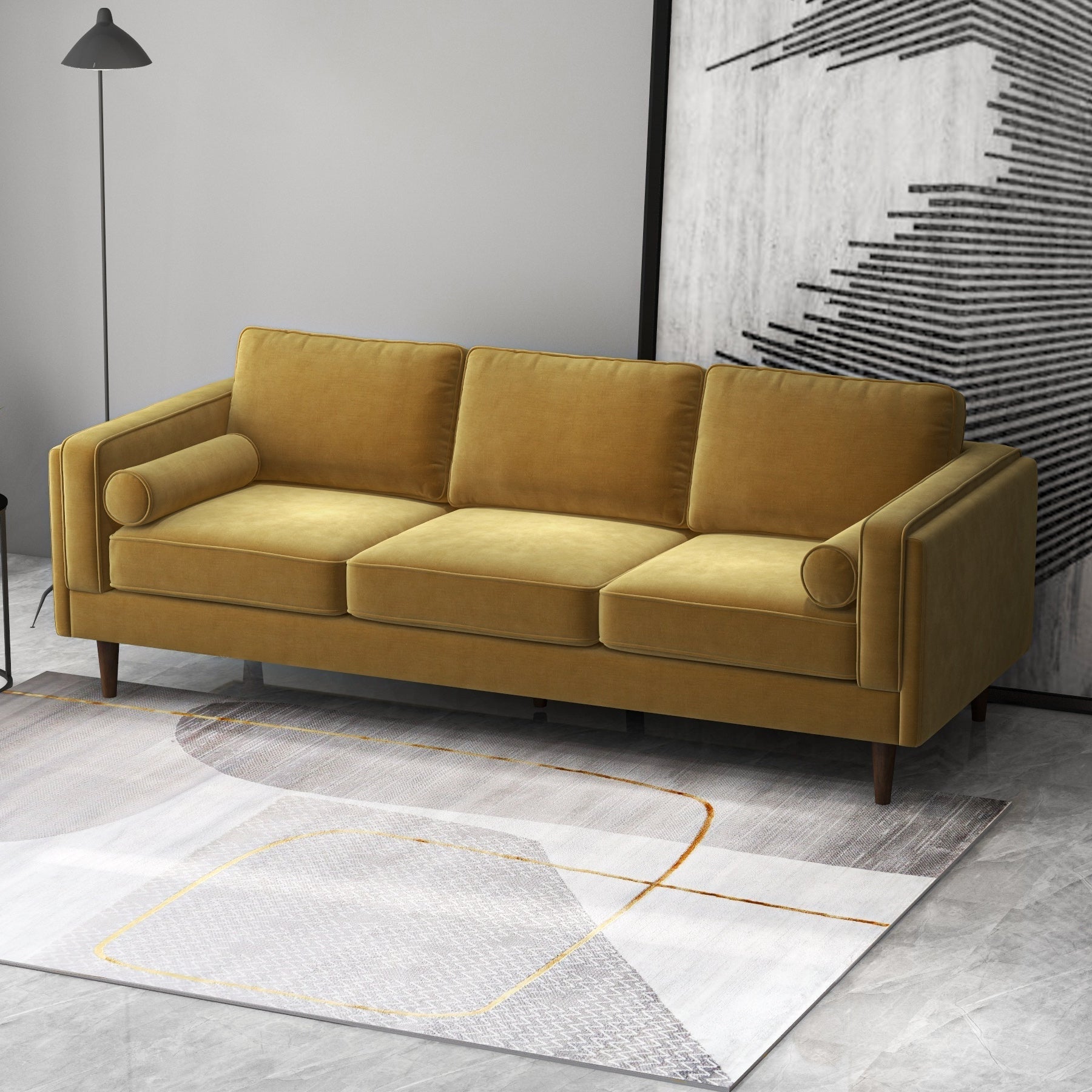 Fordham Sofa Gold Velvet