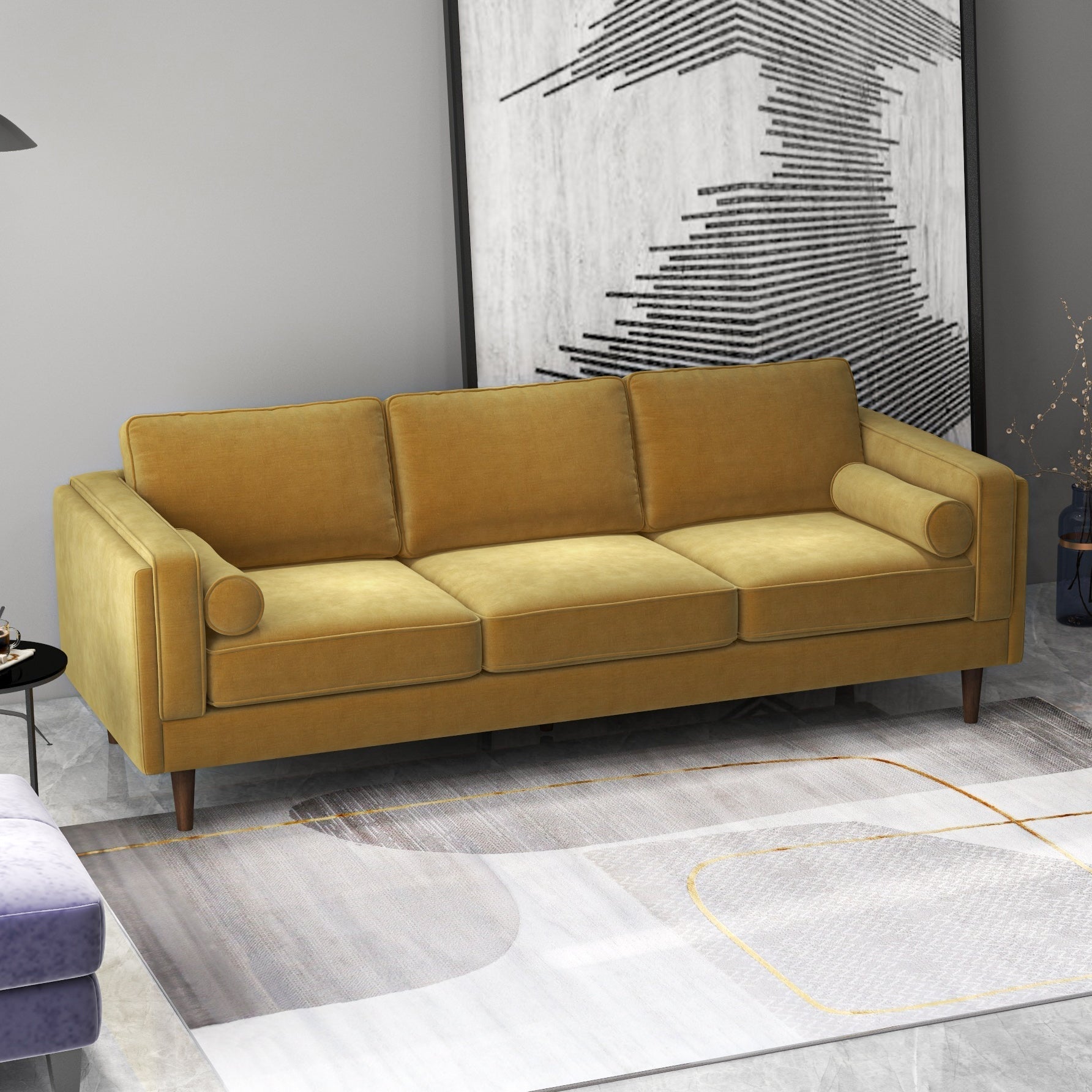 Fordham Sofa Gold Velvet