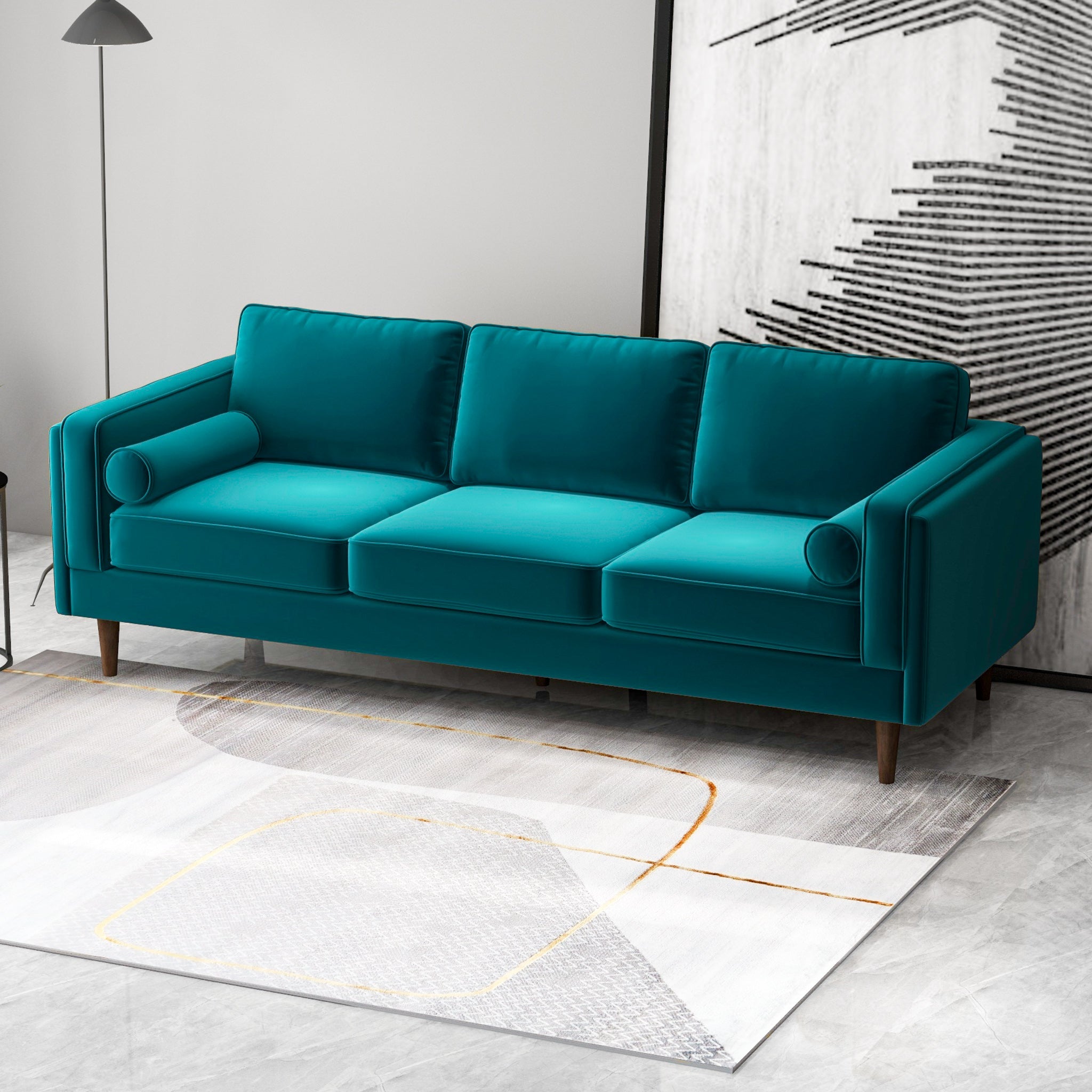 Fordham Sofa Teal Velvet