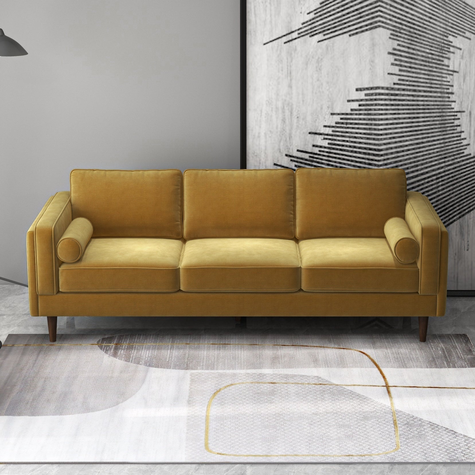 Fordham Sofa Gold Velvet