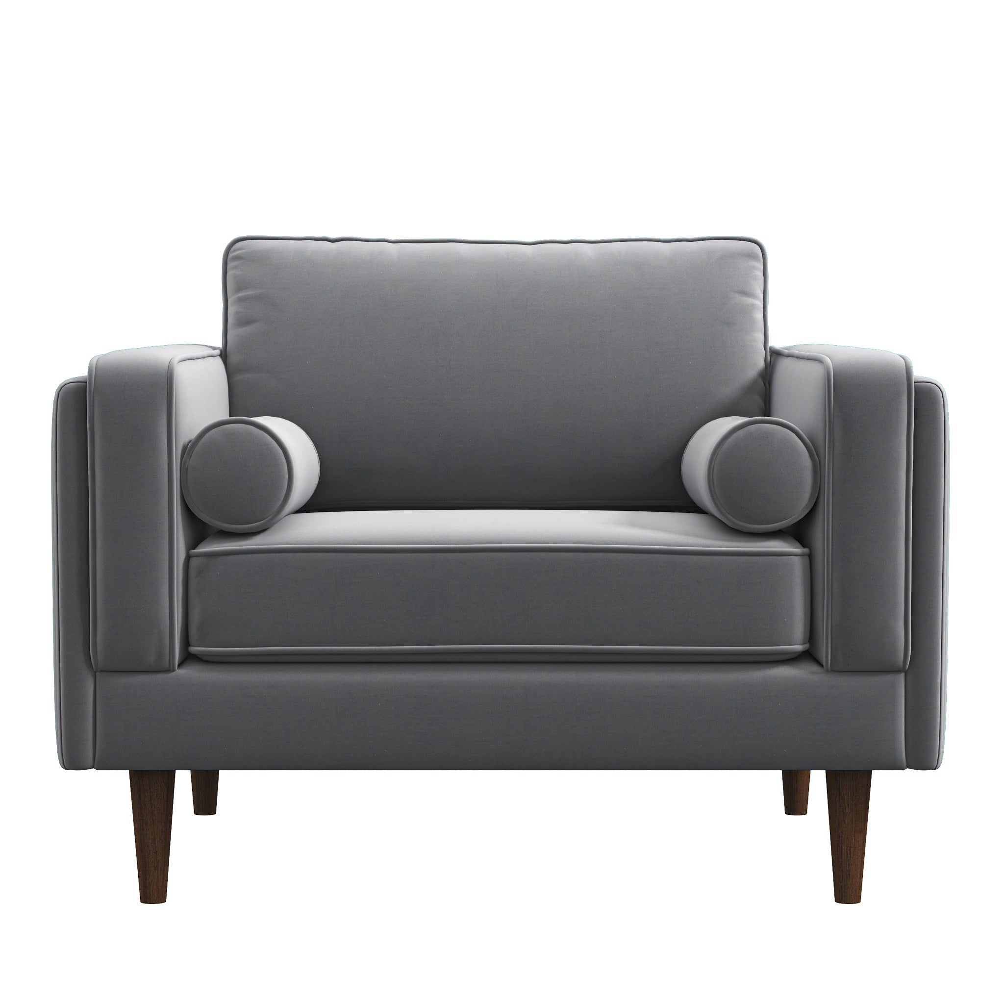 Fordham Grey Velvet Lounge Chair