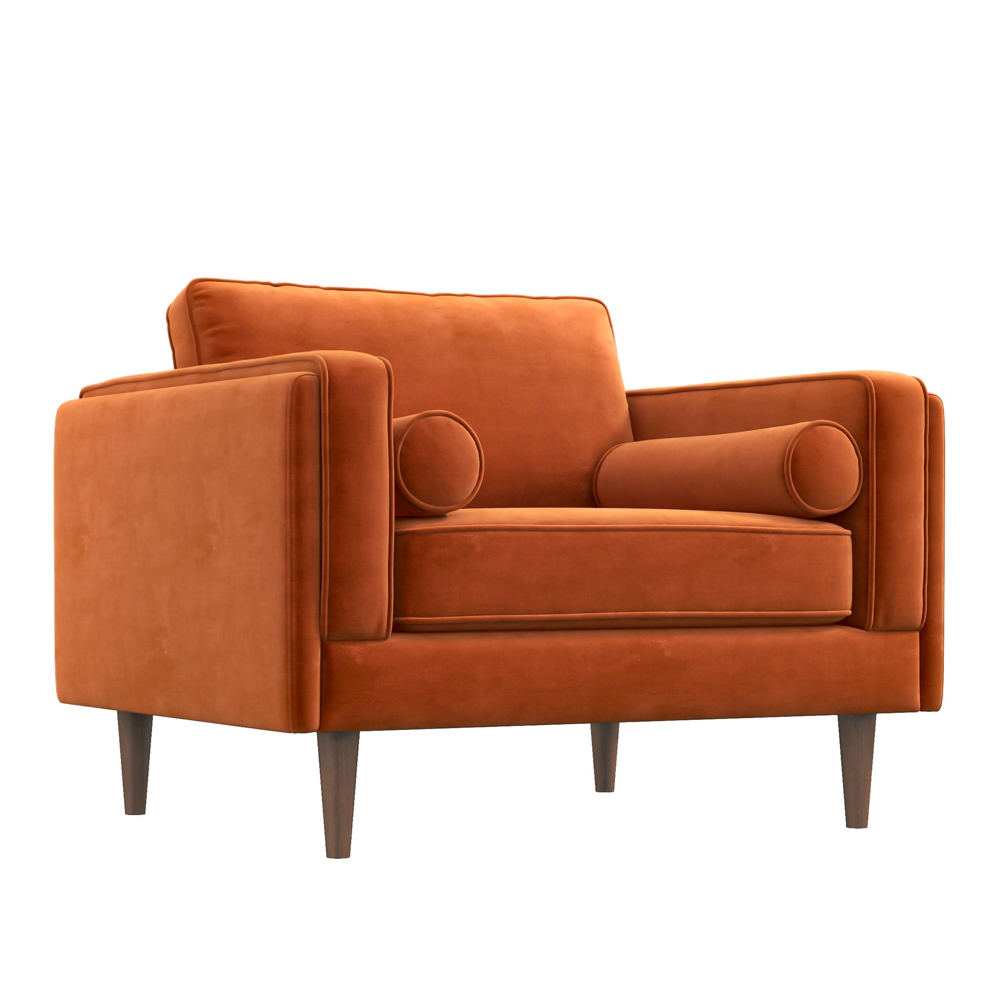 Fordham Lounge Chair Burnt Orange Velvet