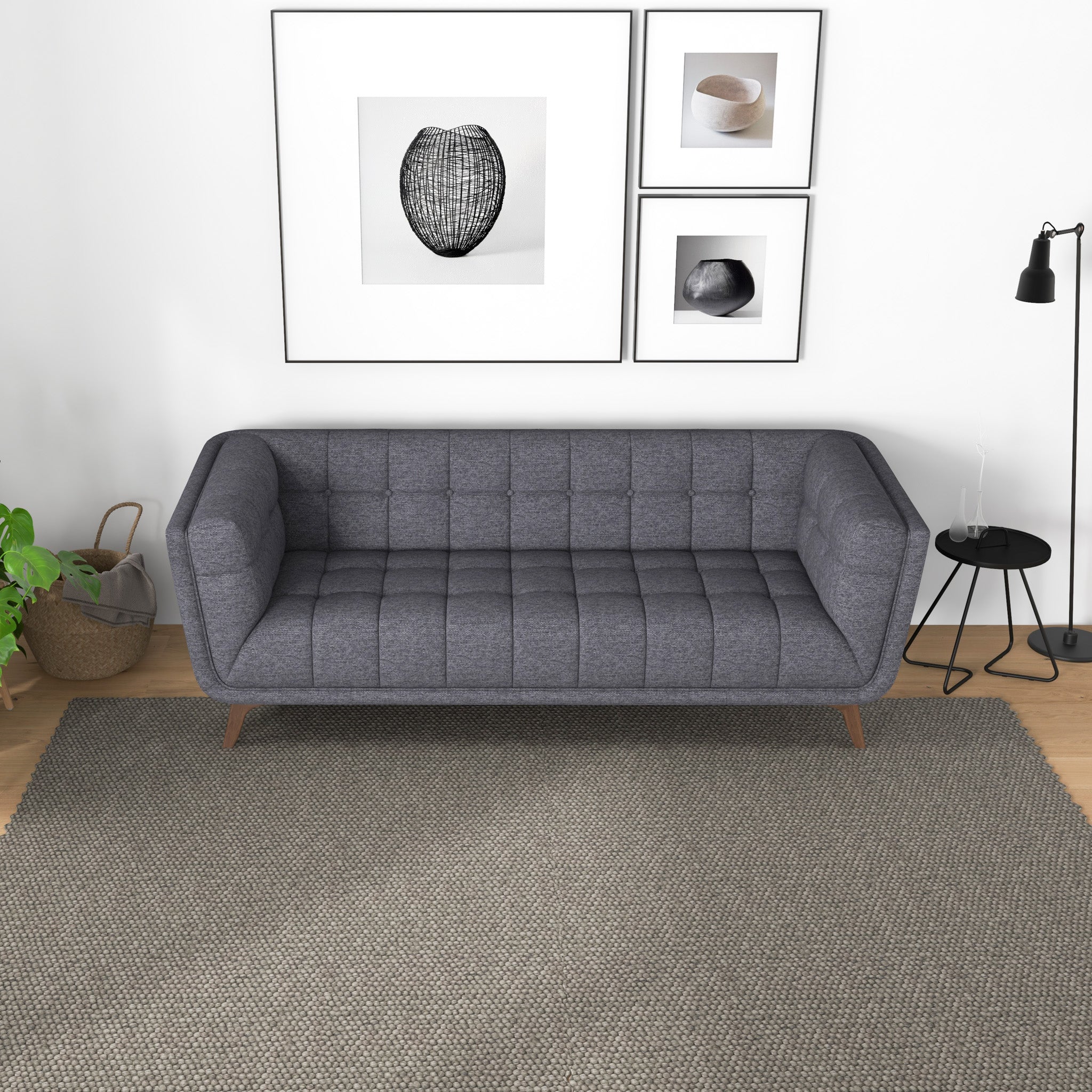 Kano Large Seaside Gray Fabric Sofa