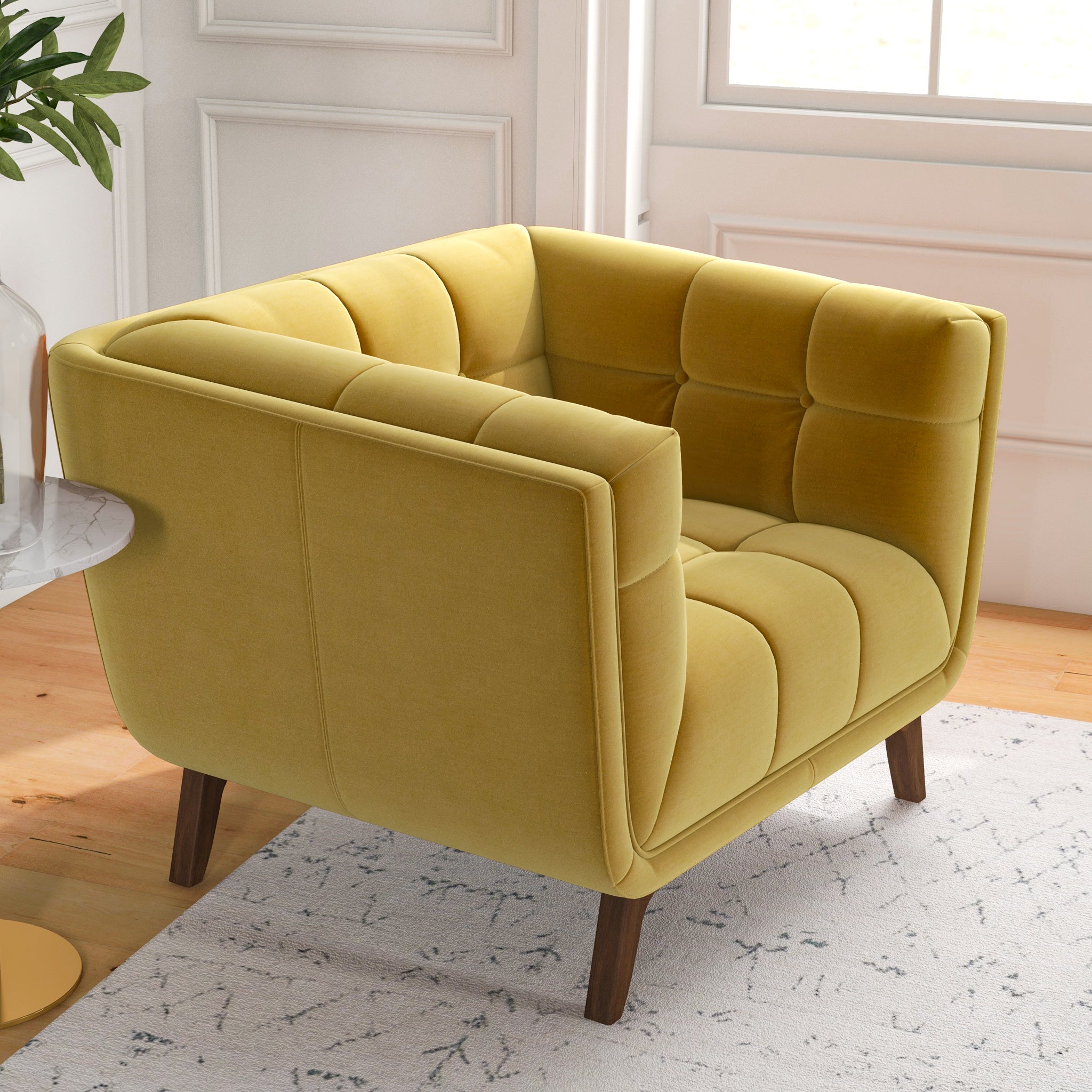 Kano Lounge Chair Gold Velvet