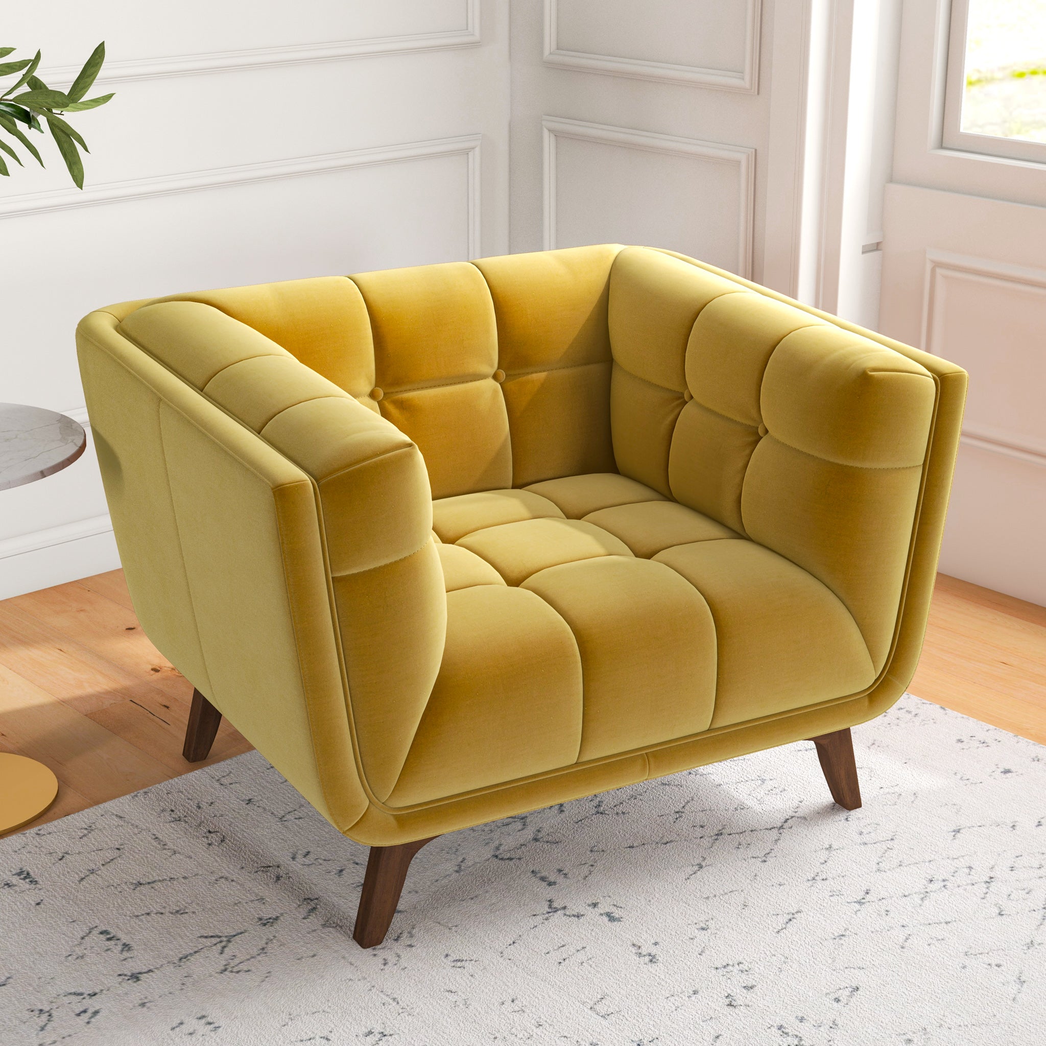 Kano Lounge Chair Gold Velvet