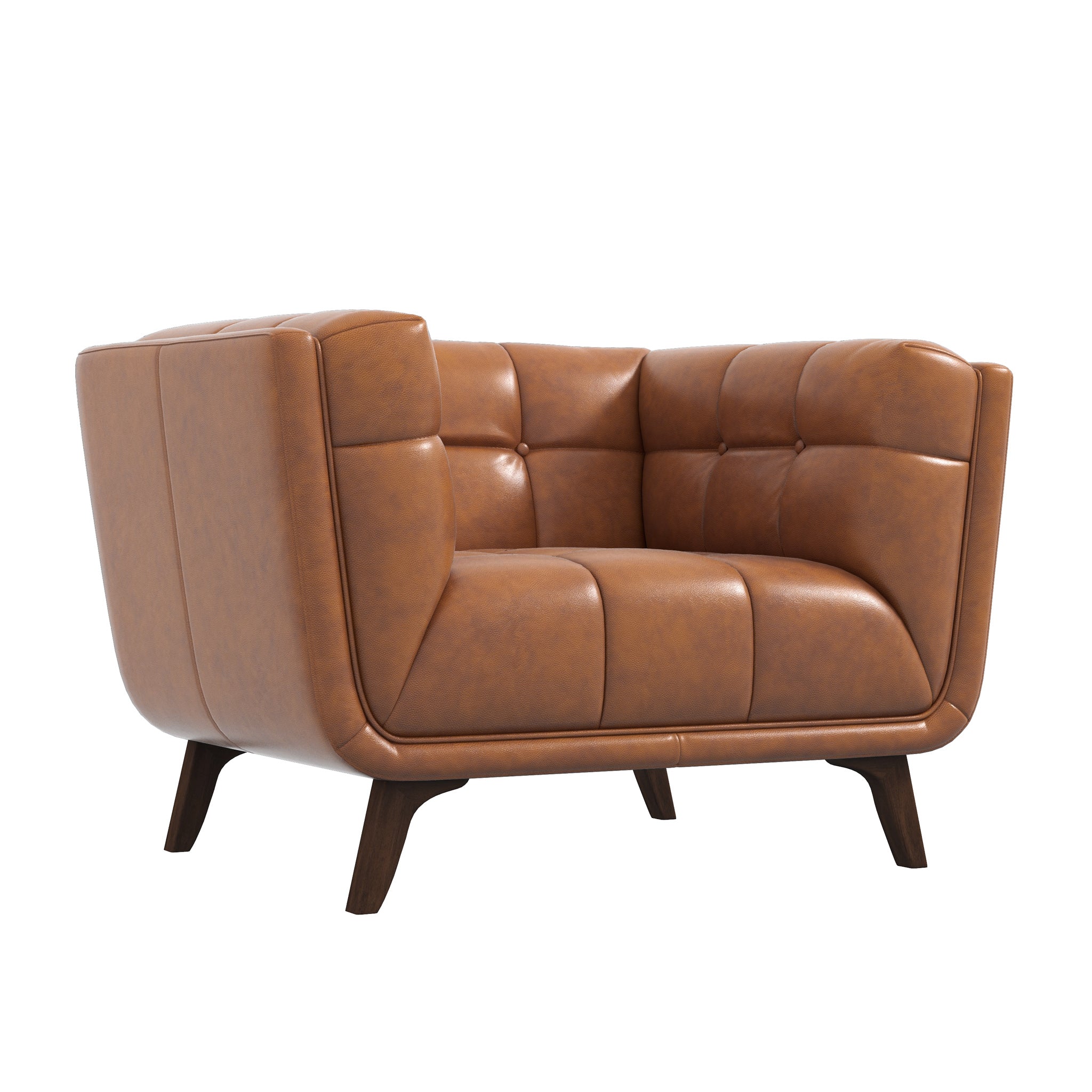 Kano Cognac Lounge Chair Genuine Leather