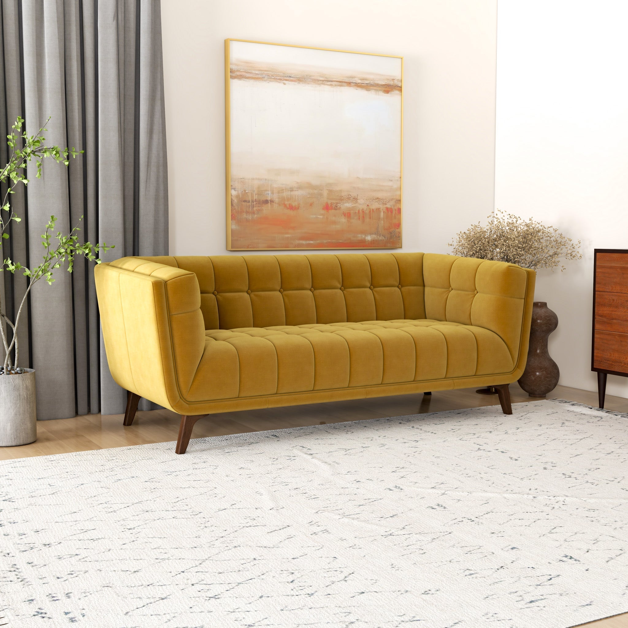 Kano Sofa 78" Gold Velvet