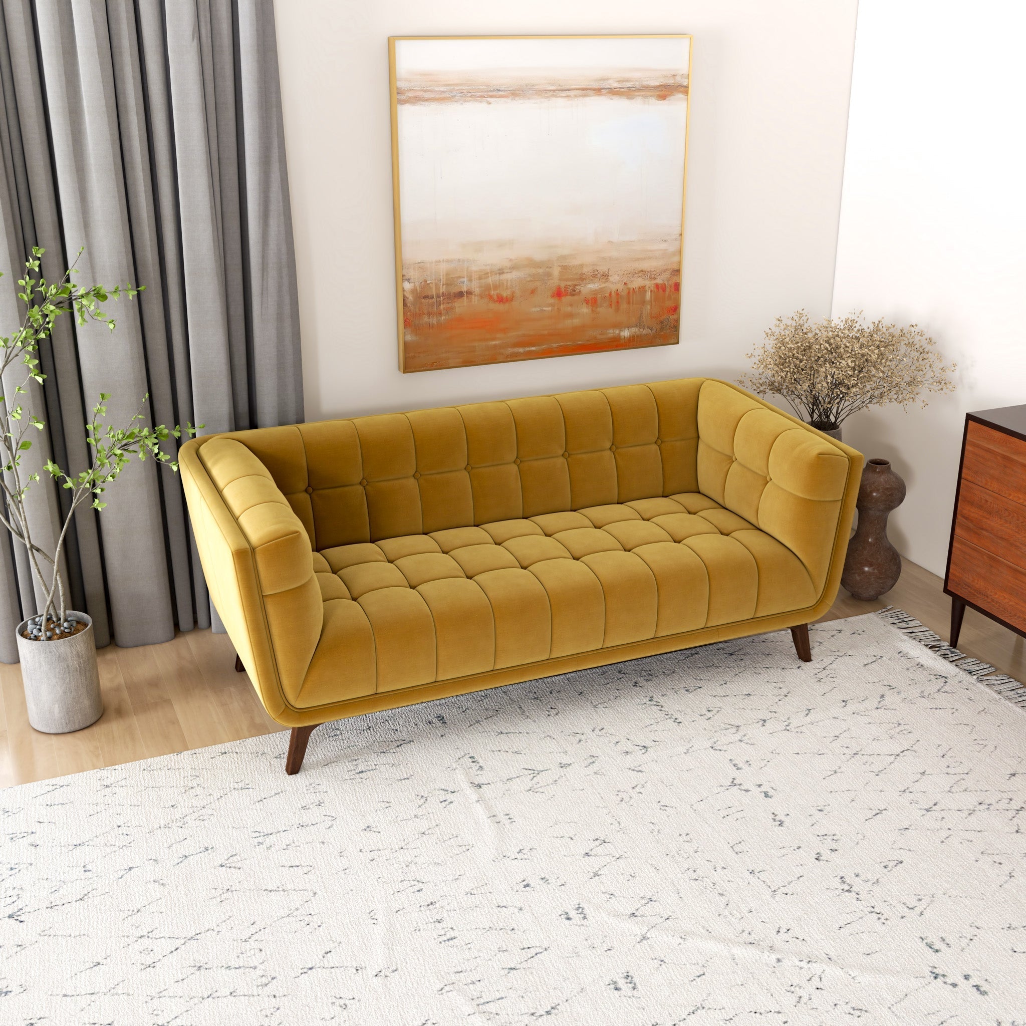 Kano Sofa 78" Gold Velvet