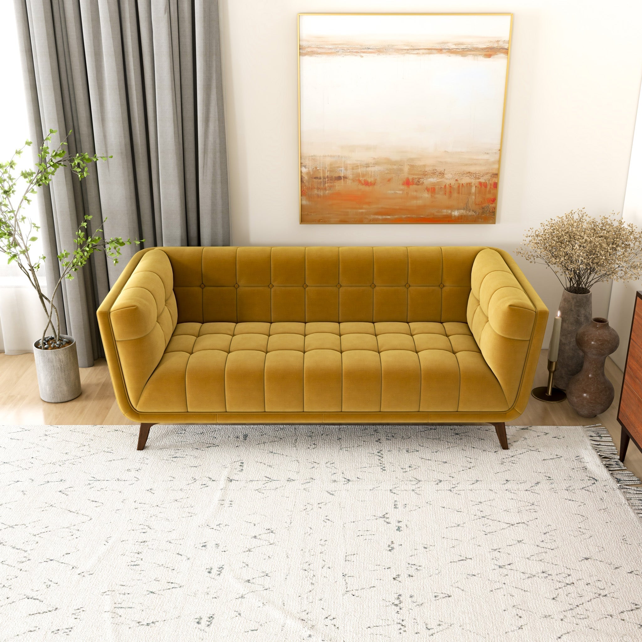 Kano Sofa 78" Gold Velvet