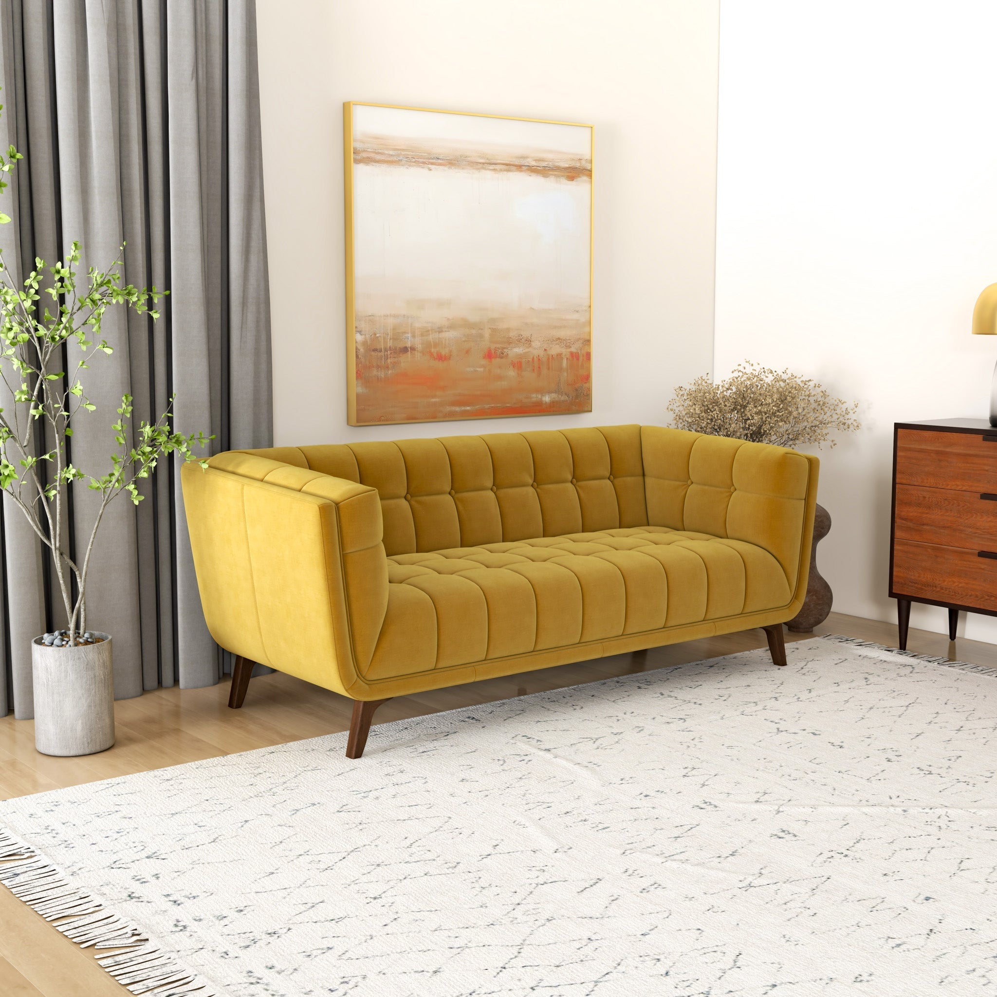 Kano Sofa 78" Gold Velvet