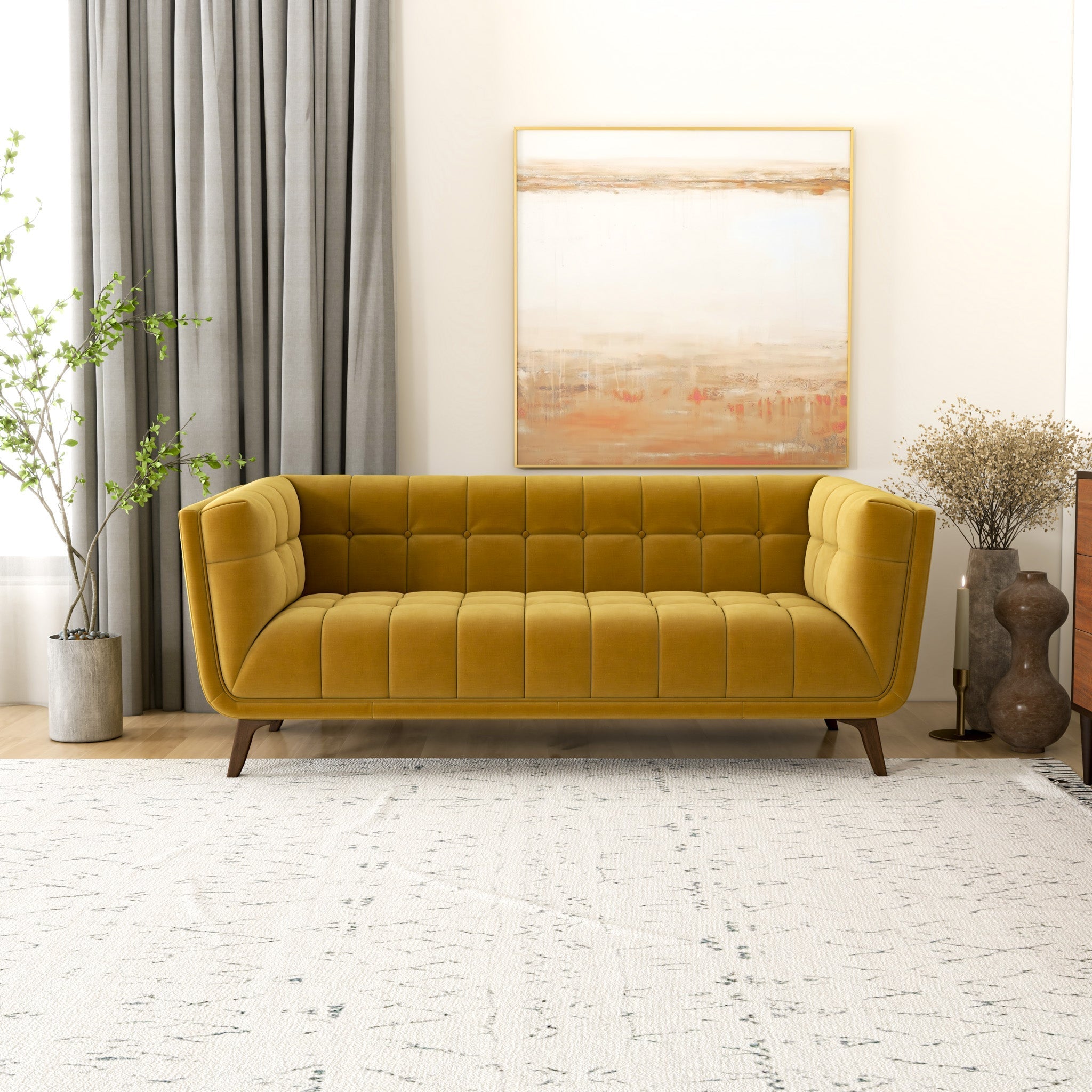 Kano Sofa 78" Gold Velvet