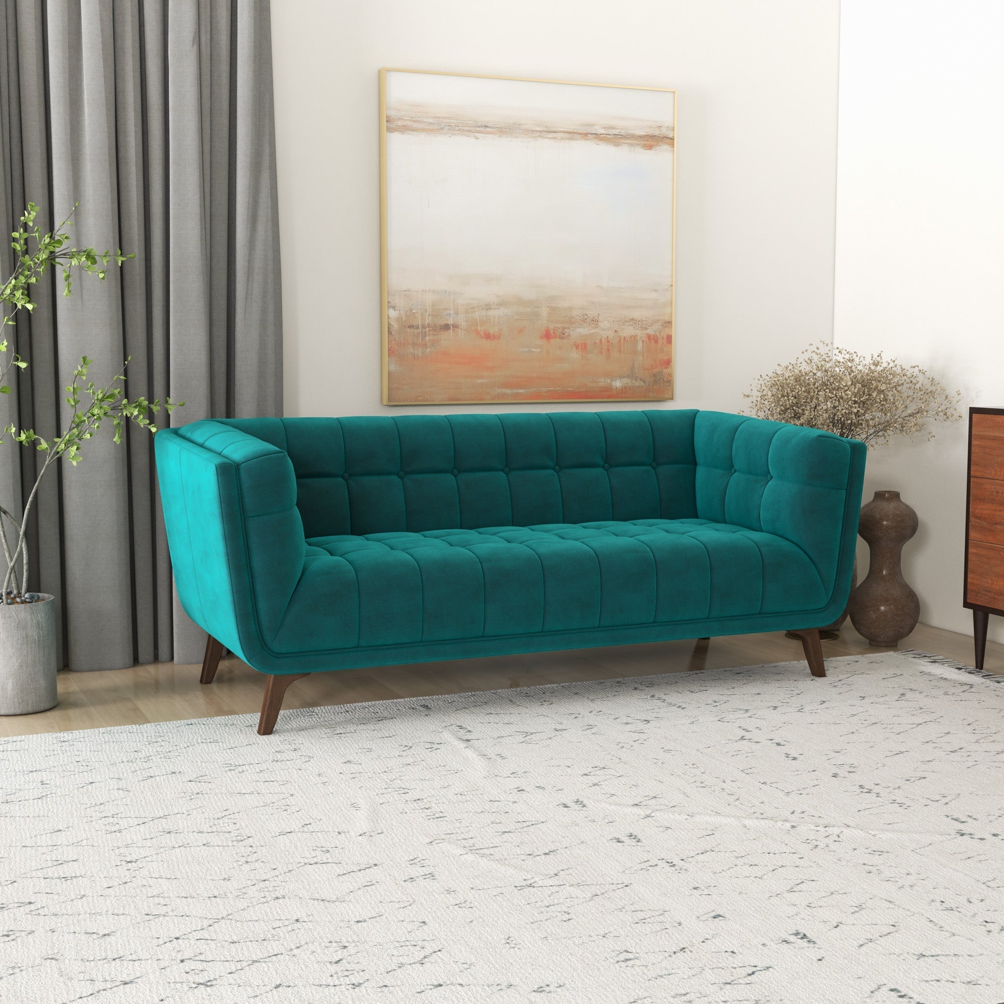 Kano Sofa 78" Teal Velvet