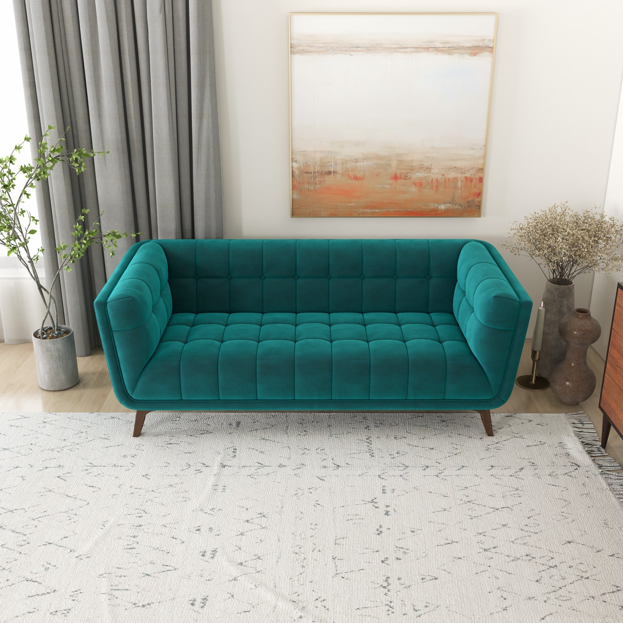 Kano Sofa 78" Teal Velvet