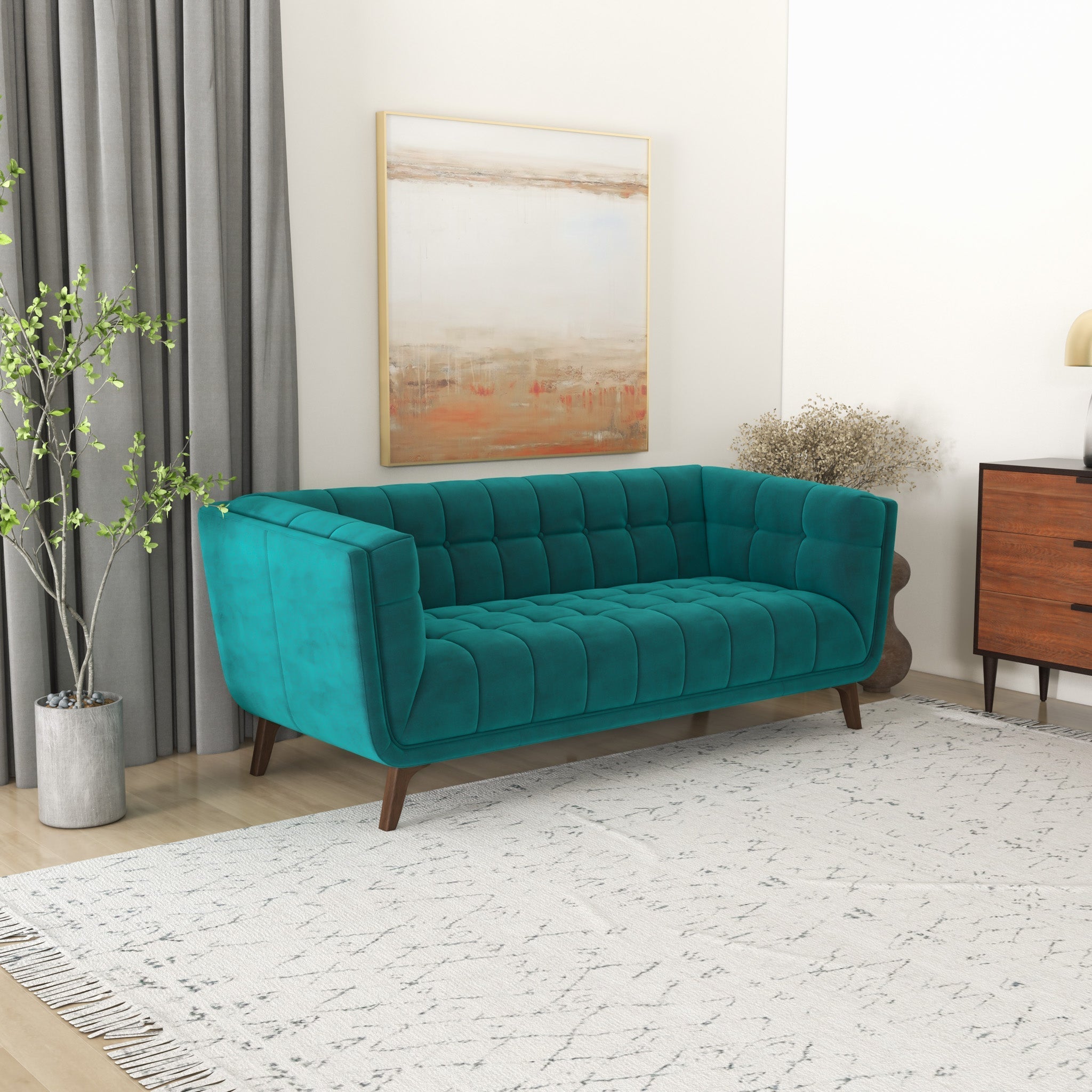 Kano Sofa 78" Teal Velvet