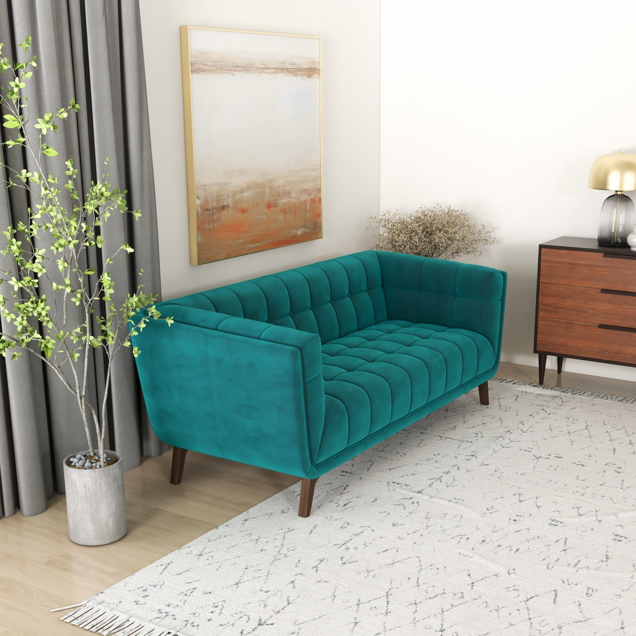 Kano Sofa 78" Teal Velvet