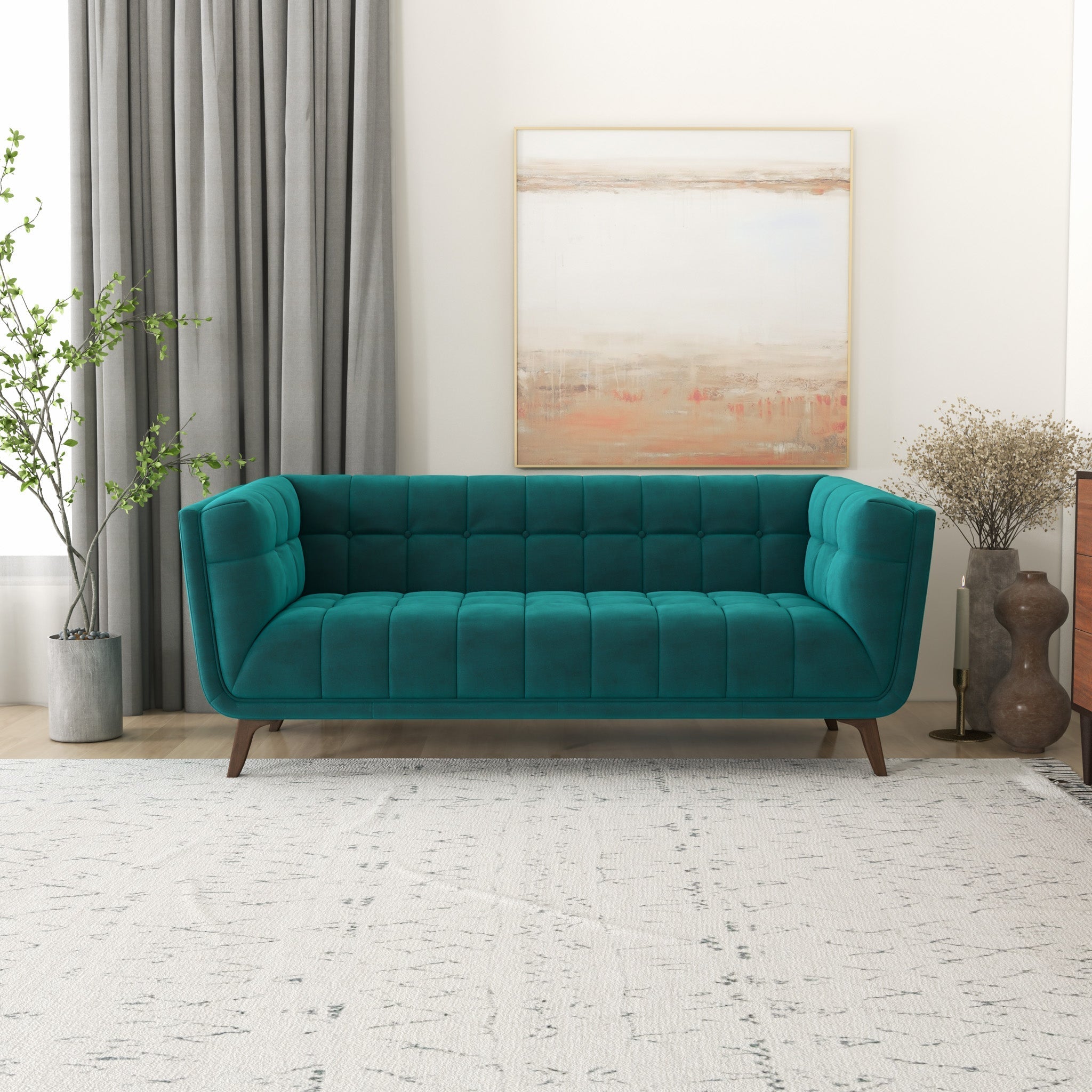 Kano Sofa 78" Teal Velvet