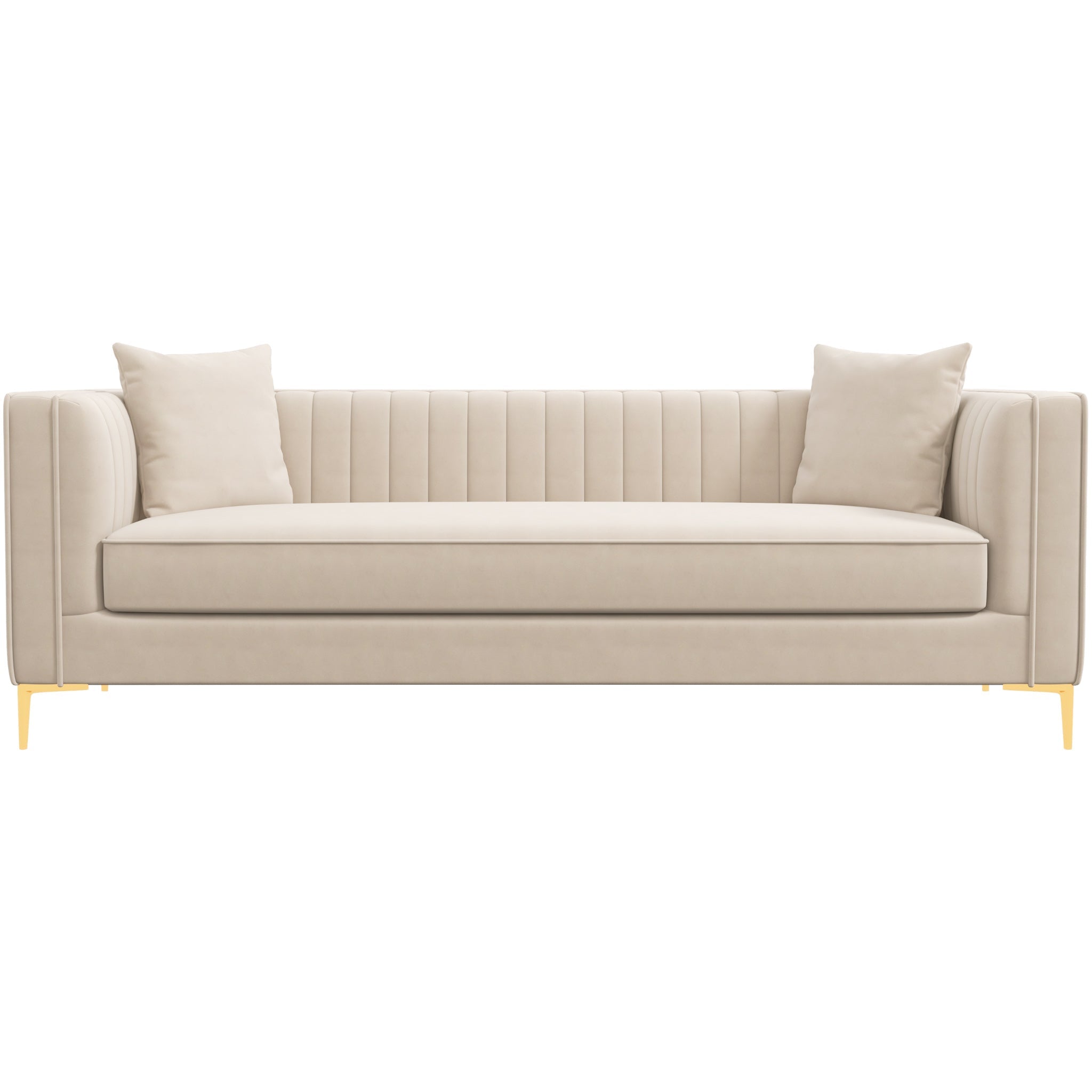 Kendra Sofa 91" Light Cream Velvet